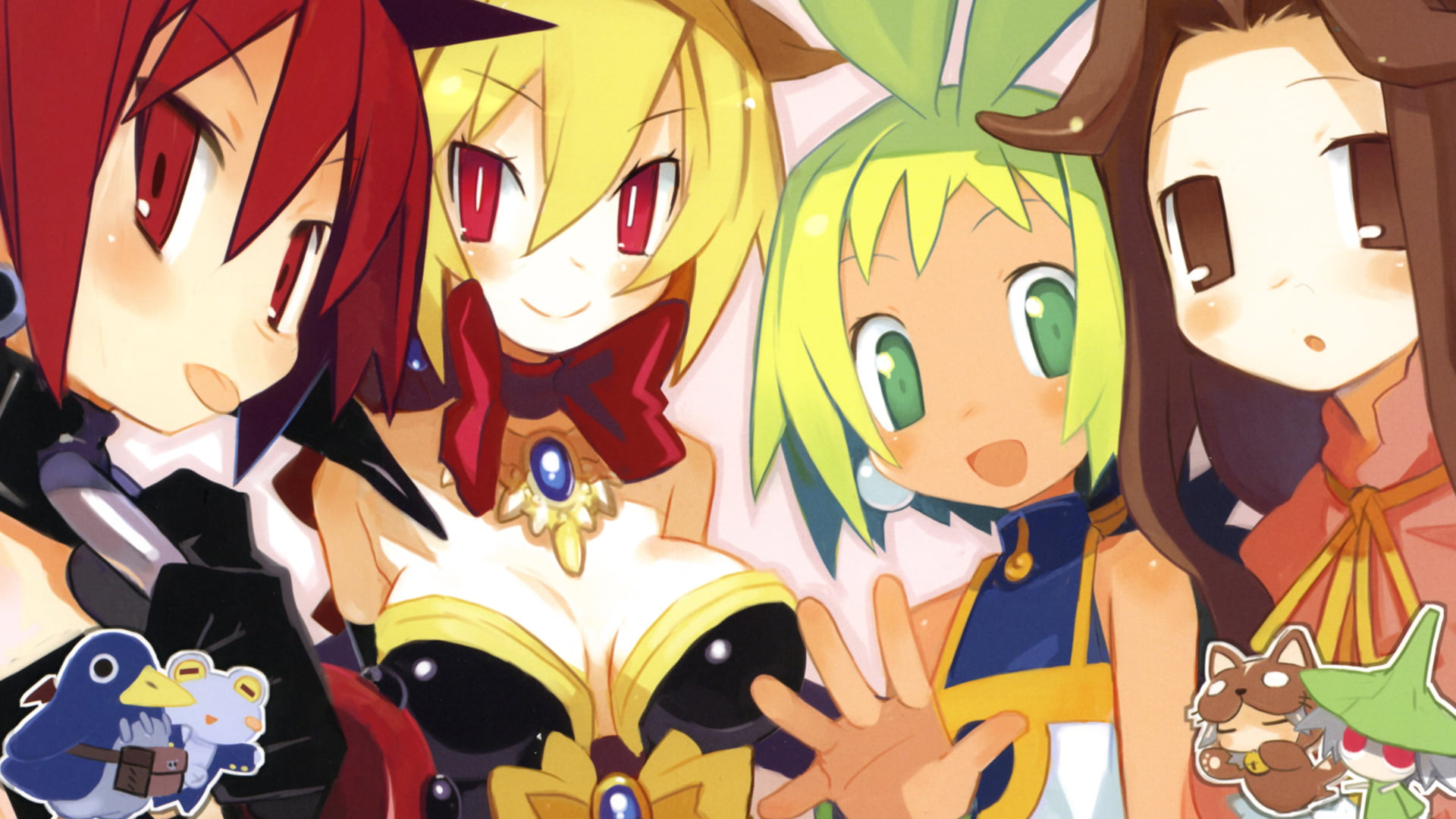male likeness, multi colored, still life, art and craft, Harada Takehito, backgrounds, retail display, sale, Disgaea, indoors, 1080P, representation, female likeness, HD Wallpaper
