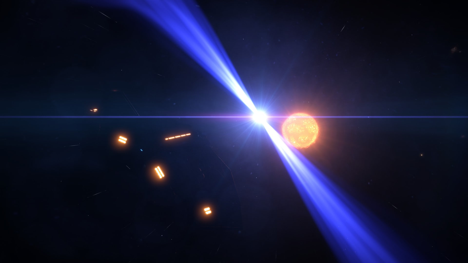 Space Simulator, lighting equipment, star - space, brightly lit, ASP Explorer, night, spaceship, E:D, White Dwarf, space, blue, planet, Elite: Dangerous, HD Wallpaper