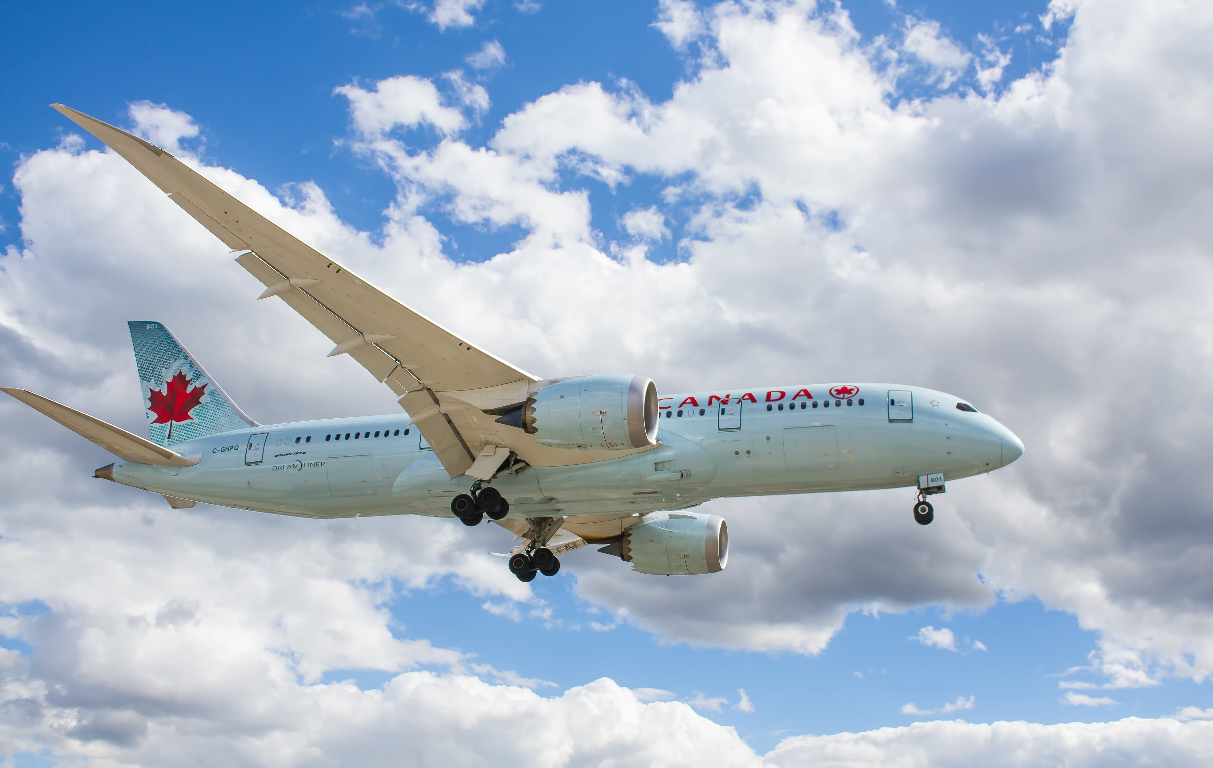 day, aircraft, mississauga, jet, toronto pearson international airport, flight, commercial airplane, on the move, canada, cloud, nature, cloud - sky, 5K, HD Wallpaper
