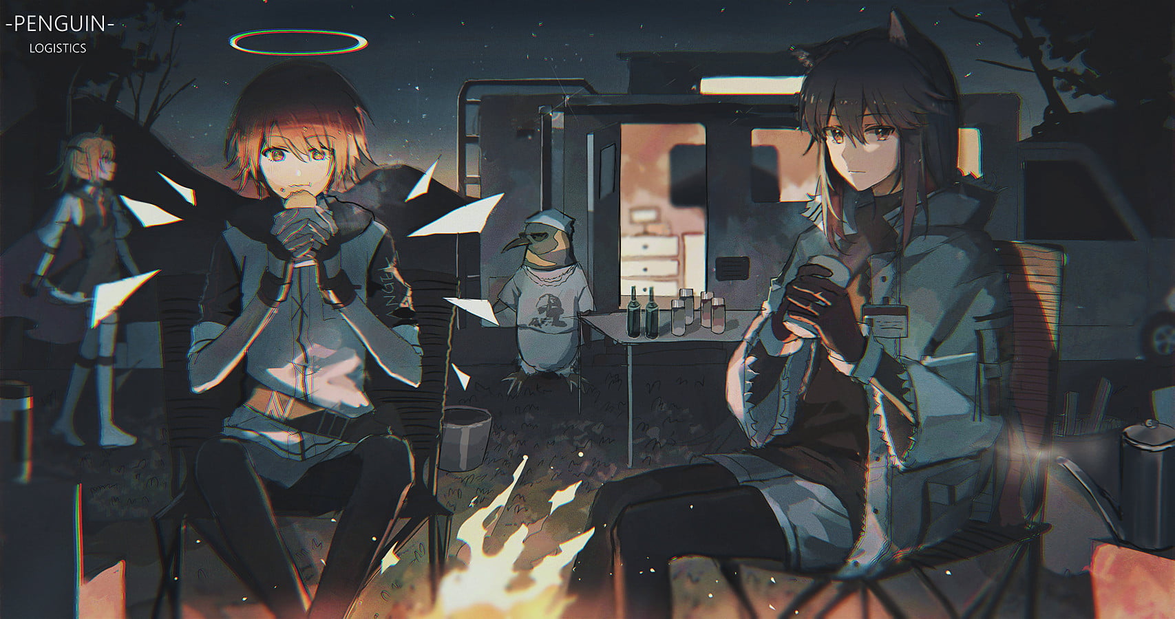 Arknights, 720P, Exusiai (Arknights), anime, anime girls, Lococo, Texas (Arknights), HD Wallpaper