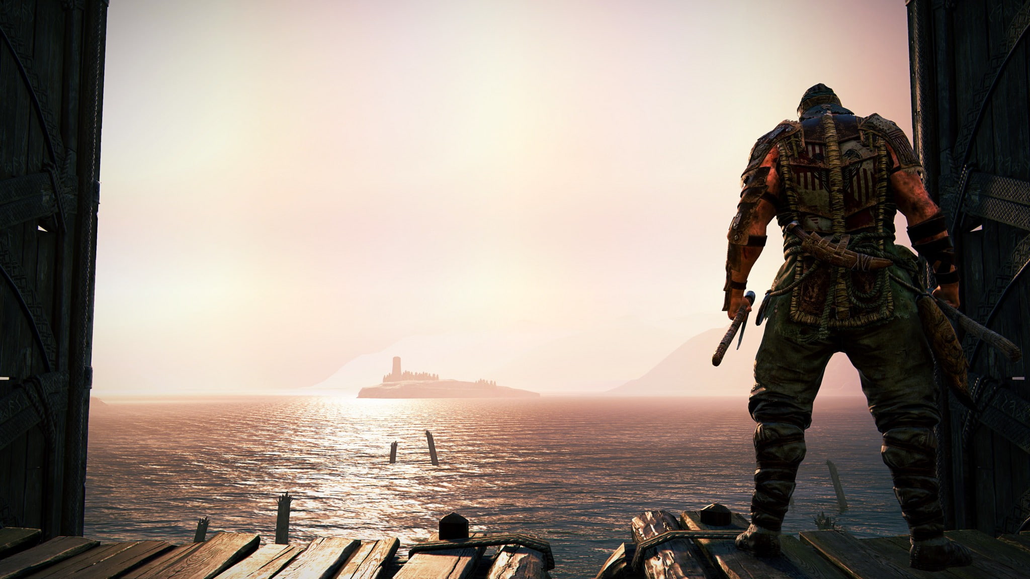 For Honor, landscape, nature, standing, beauty in nature, sunset, lifestyles, rear view, sea, day, full length, outdoors, Vikings, real people, people, HD Wallpaper