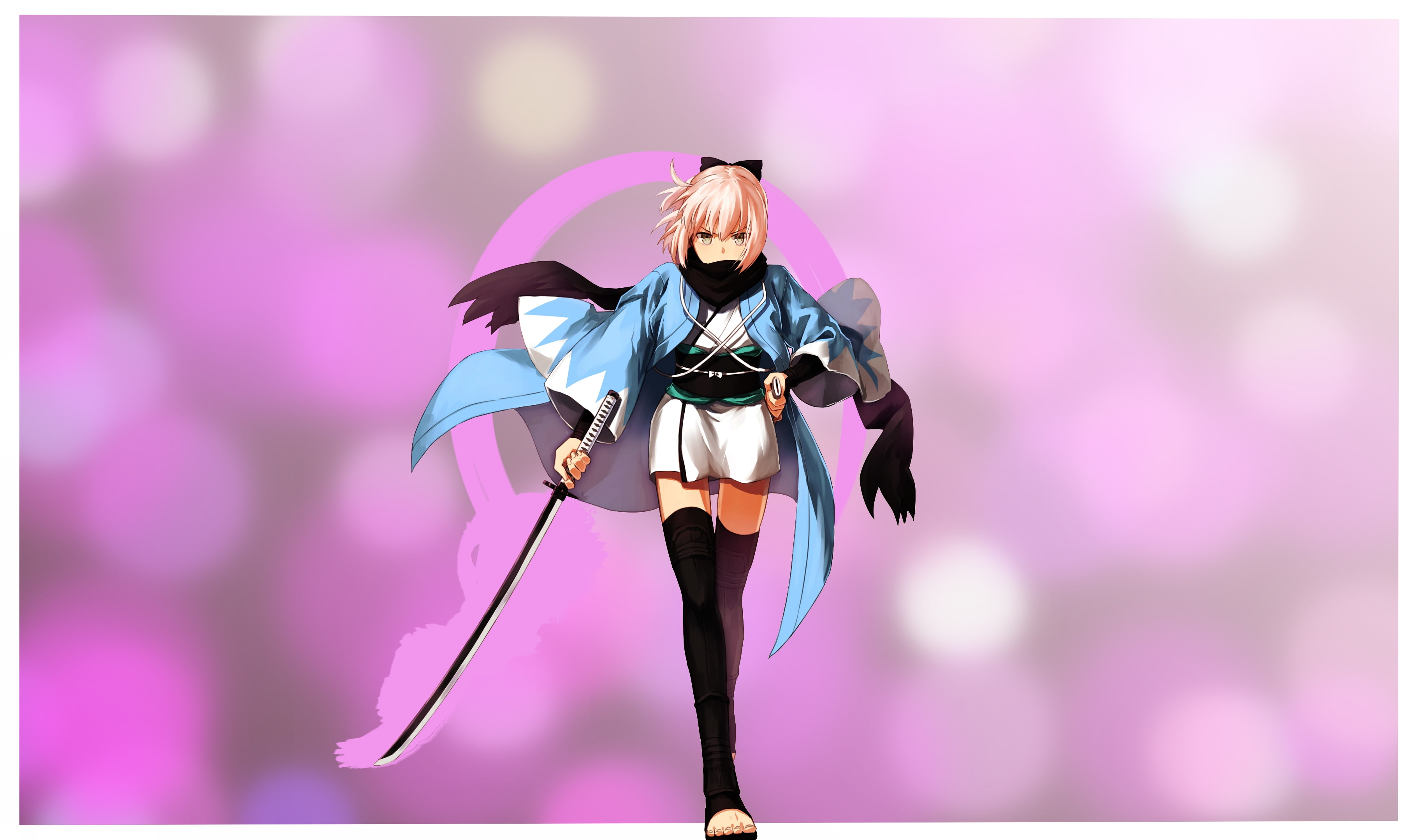 FGO, anime girls, 2K, Sakura Saber, artwork, Fate/Grand Order, anime, Fate Series, HD Wallpaper
