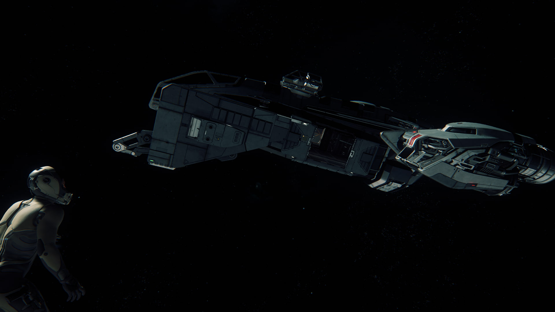 men, airplane, sky, night, military, nature, high angle view, space, air vehicle, rear view, 1080P, people, mode of transportation, Star Citizen, outdoors, HD Wallpaper