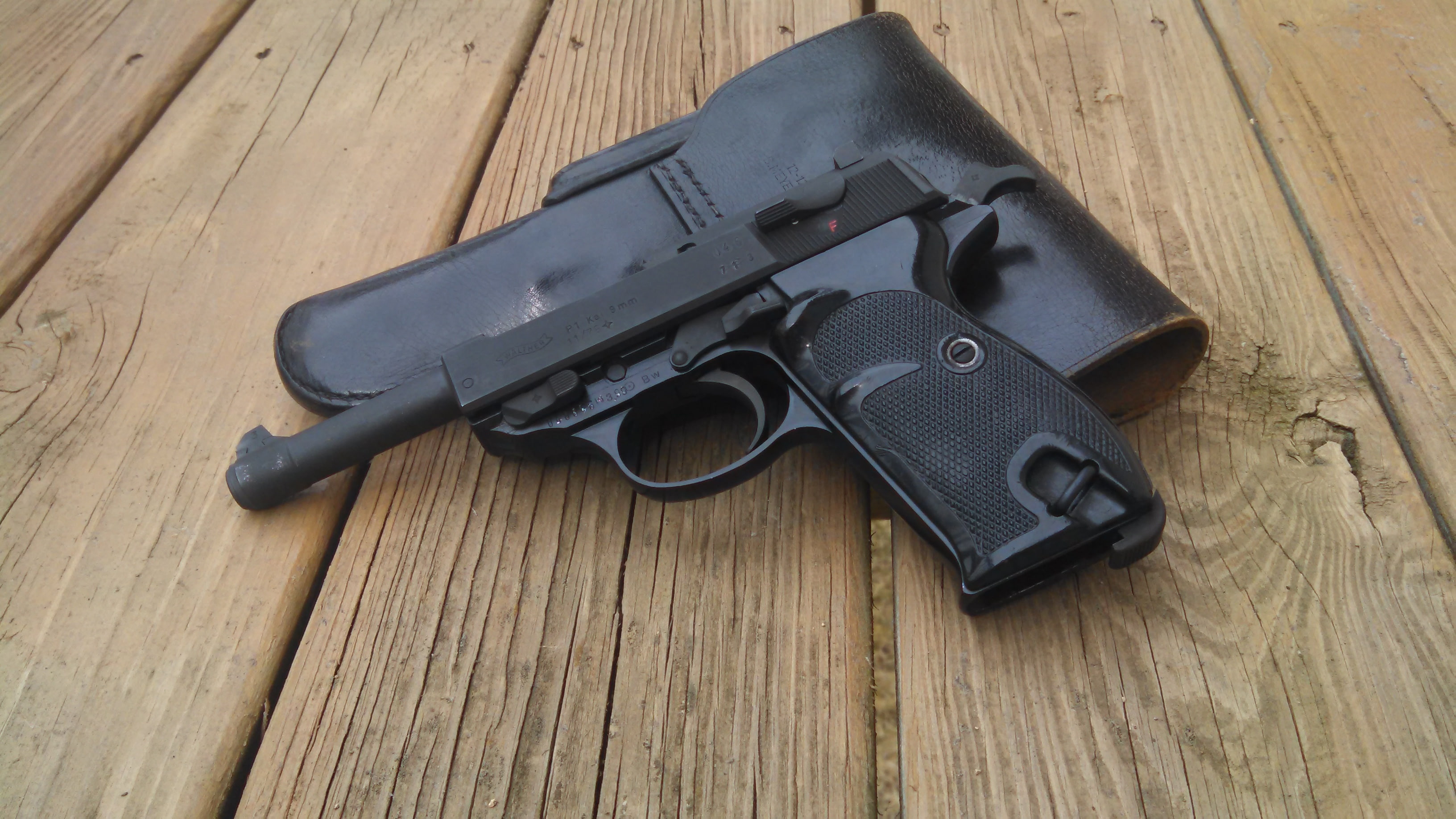 gun, 2K, weapons, Walther P1, holster, HD Wallpaper