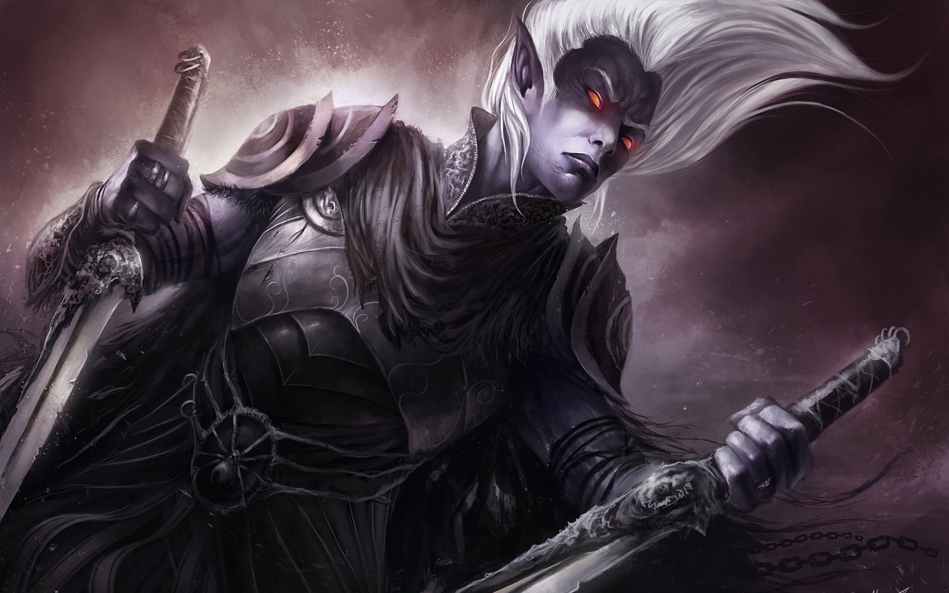art, Dark, fantasy, 1080P, elf, Drizzt, drow, HD Wallpaper