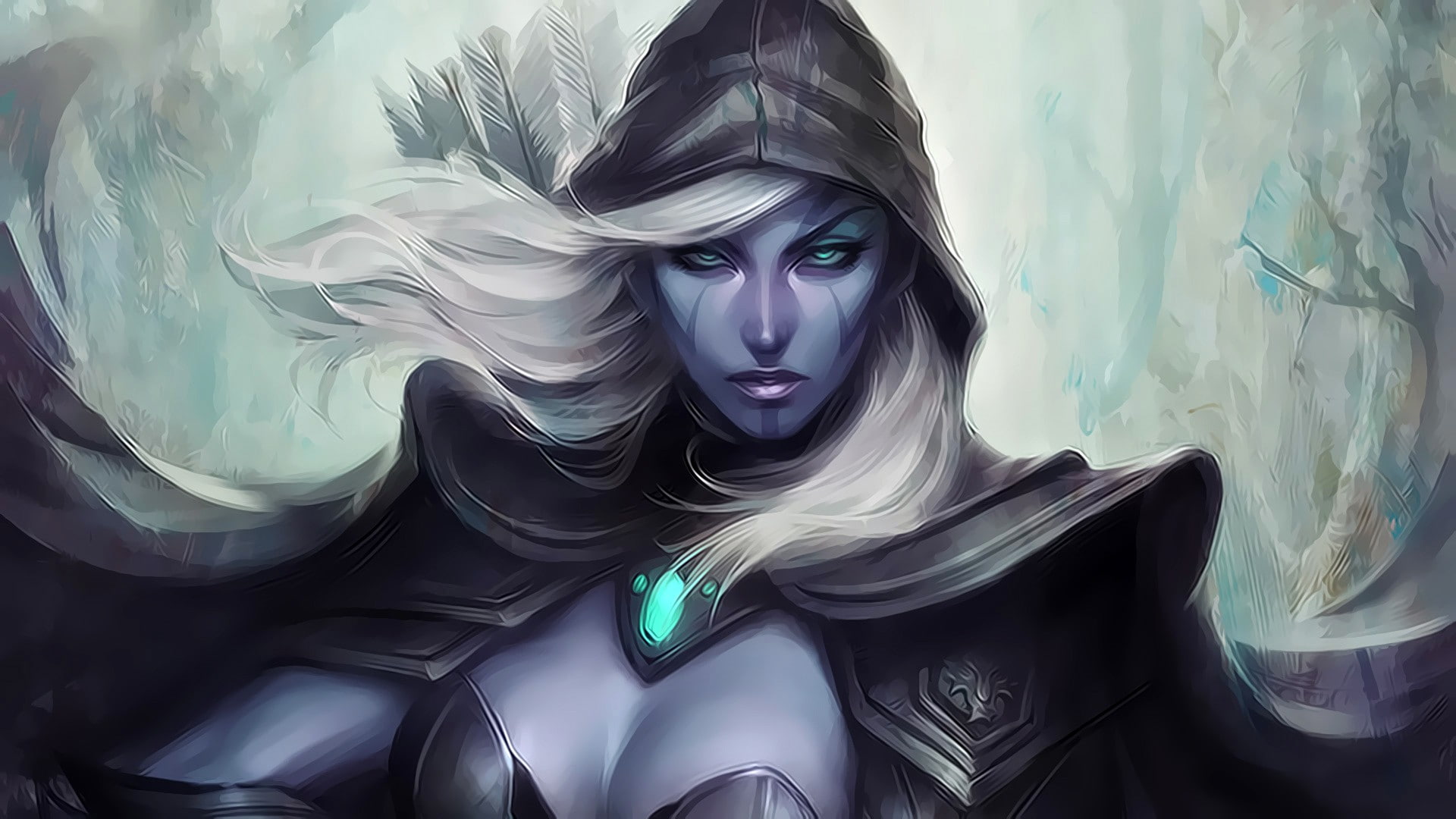 fantasy art, fantasy girl, 1080P, video games, Drow Ranger, Dota 2, HD Wallpaper