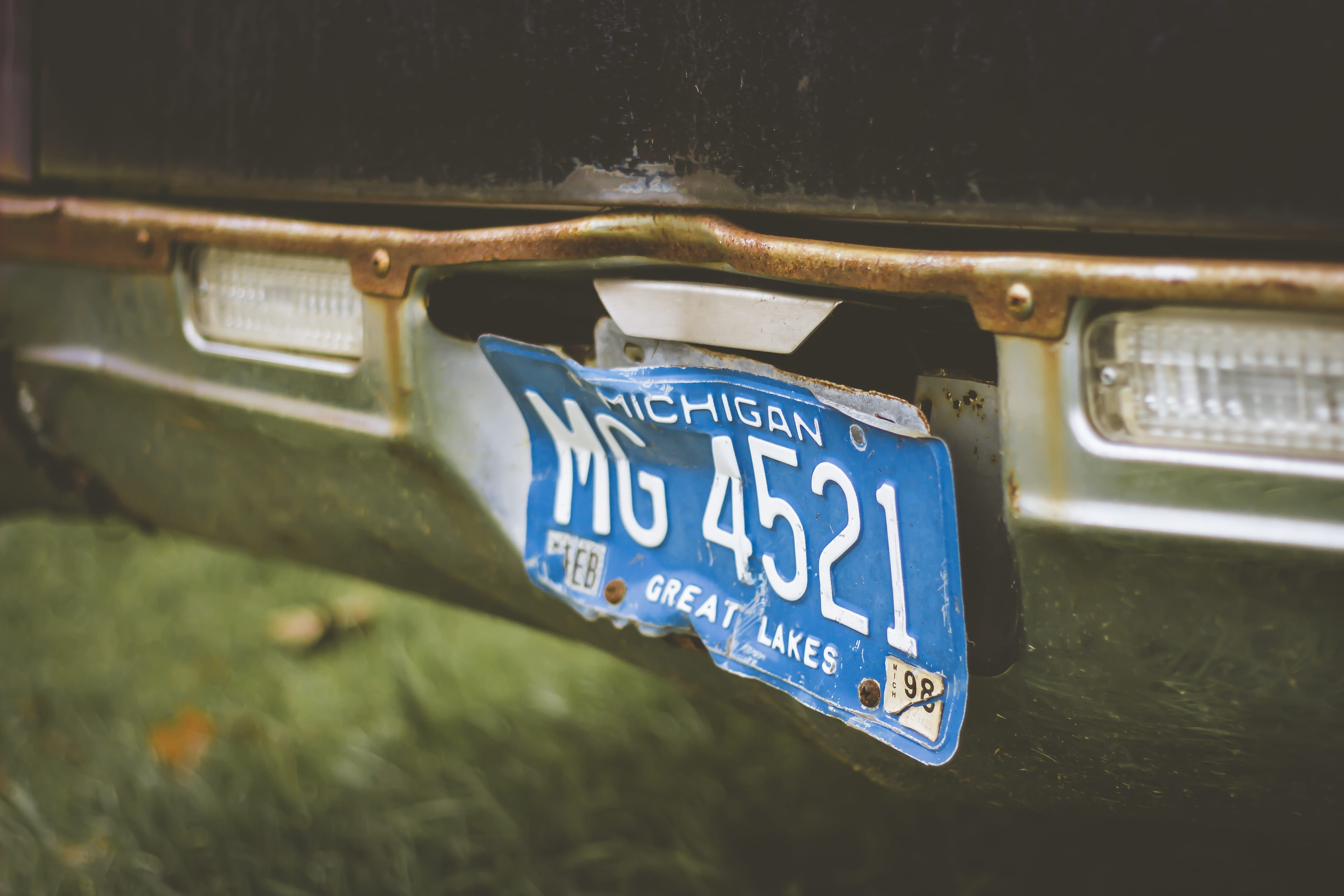 rust, no people, 5K, selective, close up, license plate, information, blue, capital letter, frame, sign, number, communication, plate, transportation, HD Wallpaper