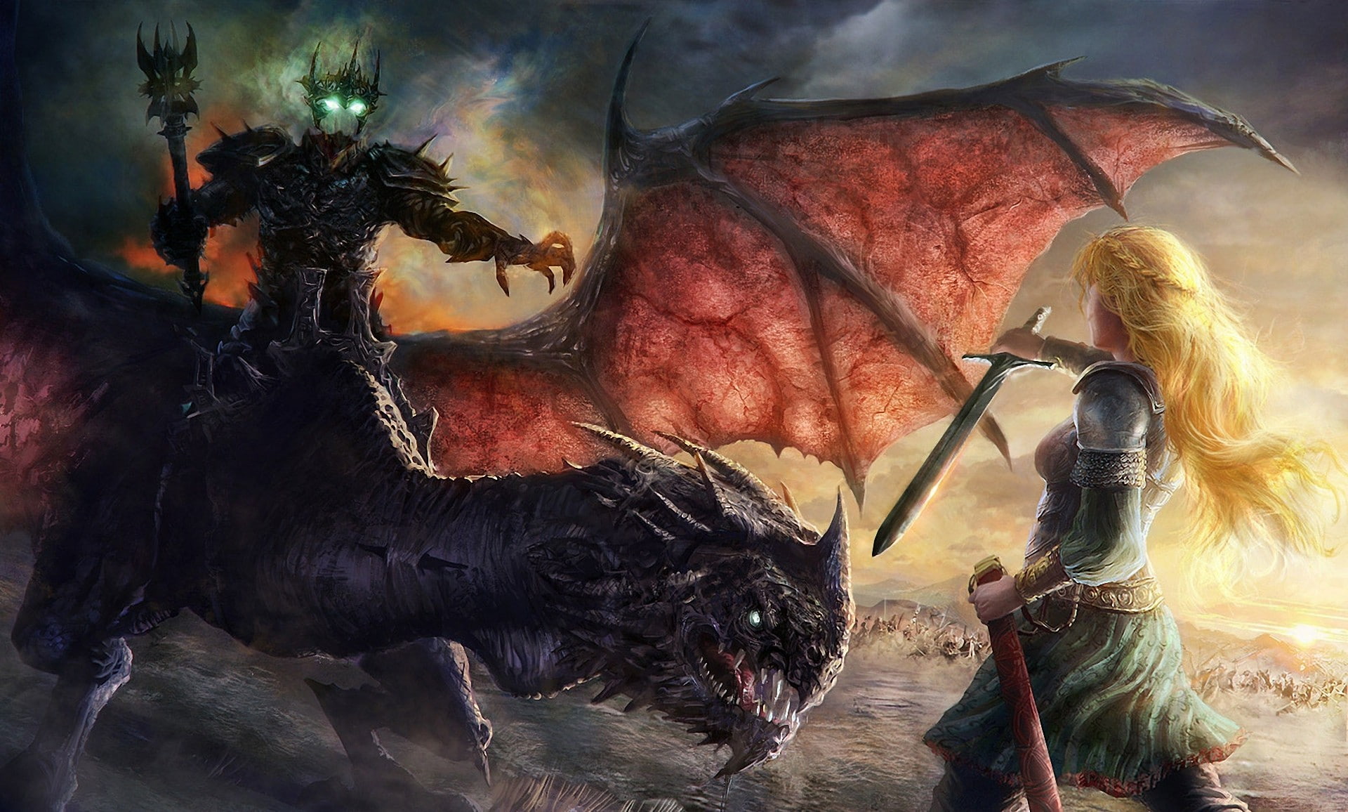 Éowyn, fantasy art, 1080P, Witchking of Angmar, artwork, The Lord of the Rings, HD Wallpaper