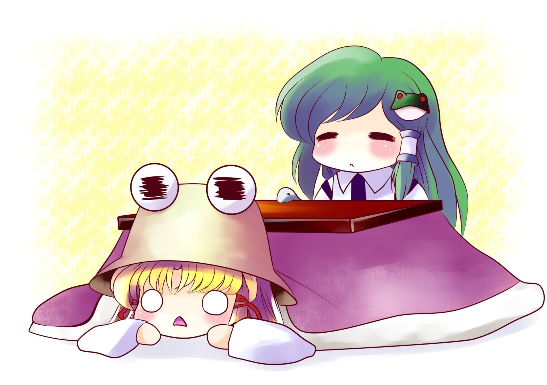 1080P, Suwako Moriya, Touhou, Anime, Sanae Kochiya, HD Wallpaper