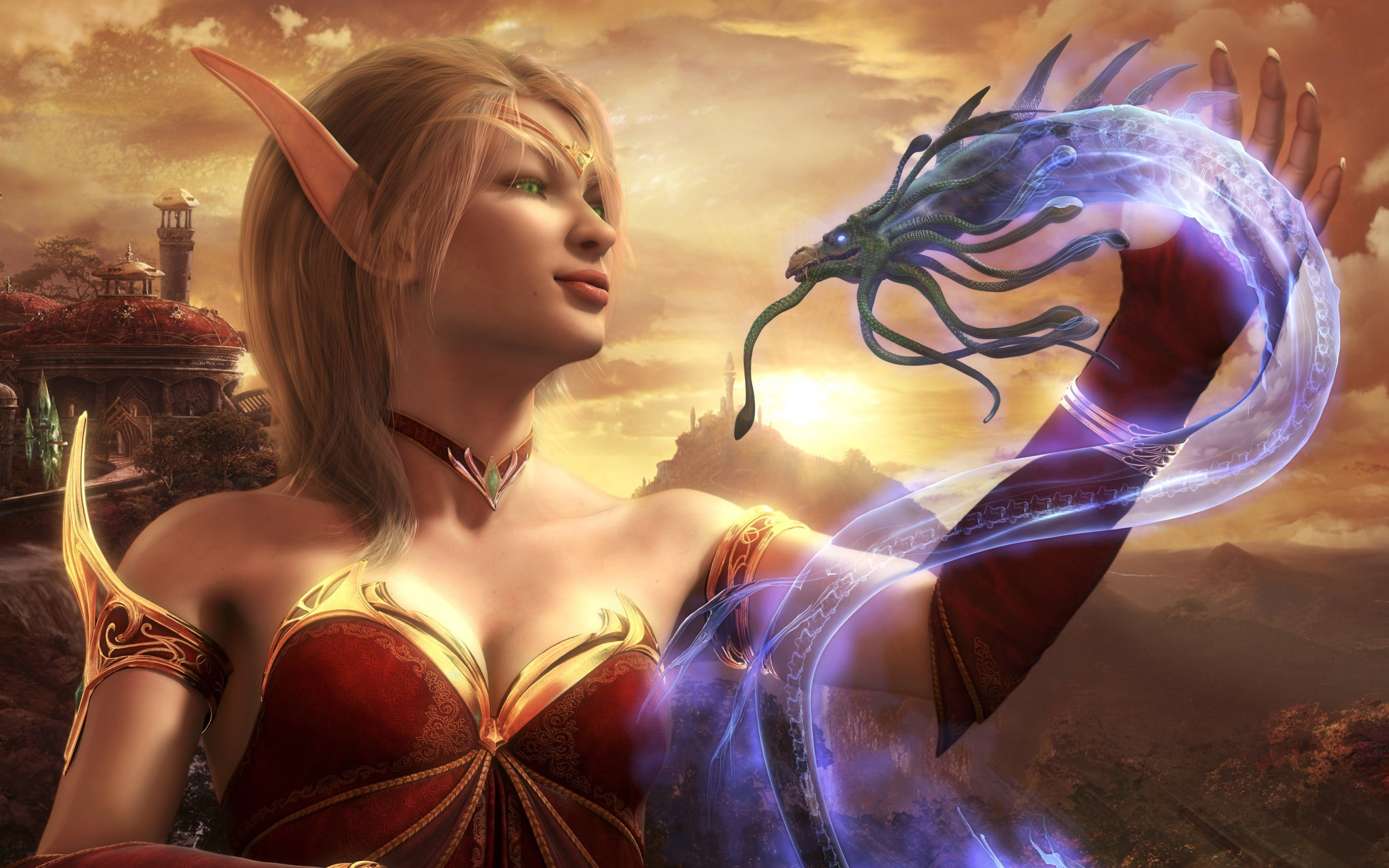 leisure activity, warcraft, eye, long hair, women, girl, elves, fashion, desktop, beauty, young women, young adult, one person, adult, lifestyles, HD Wallpaper