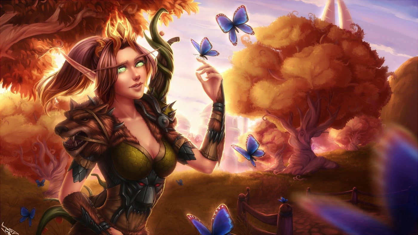 fantasy Art, blood Elves, 720P, butterfly, world of warcraft, HD Wallpaper