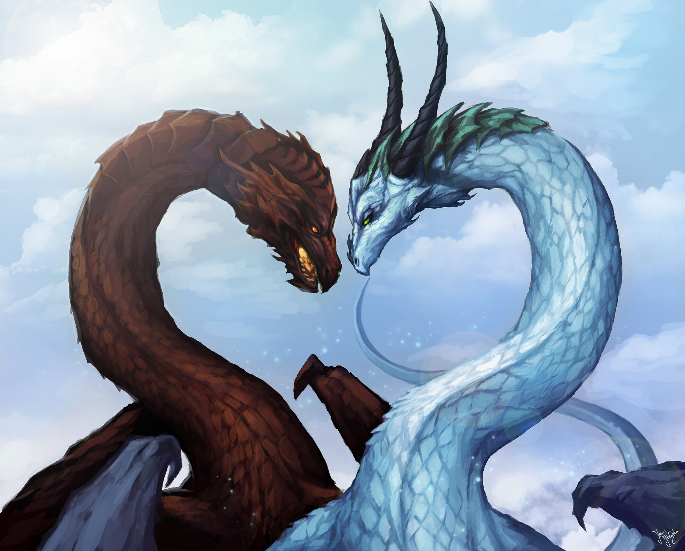 fiction, day, animal body part, animals in the wild, water, beauty in nature, bird, blue, dragons, frost, animal themes, abstract, computer Graphic, winter, HD Wallpaper