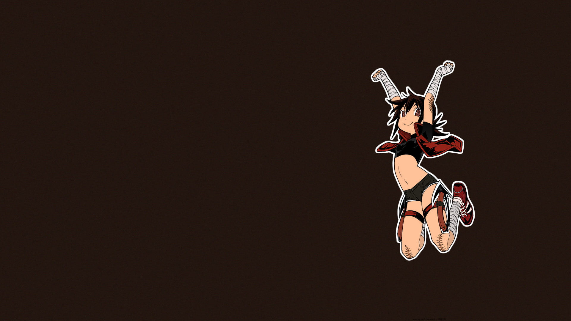 scars, bandage, healthy lifestyle, anime girls, weapon, Trash., sports clothing, motion, black background, copy space, activity, bicycle, studio shot, lifestyles, HD Wallpaper