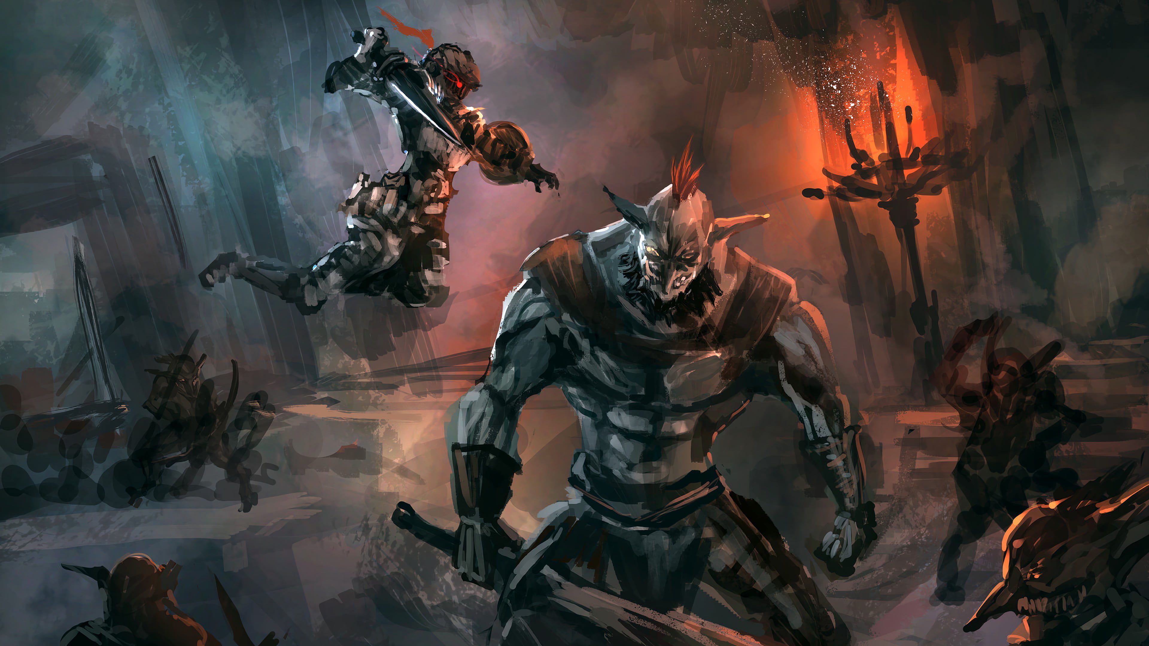 Goblin Slayer, 4K, Anime, Ogre, HD Wallpaper