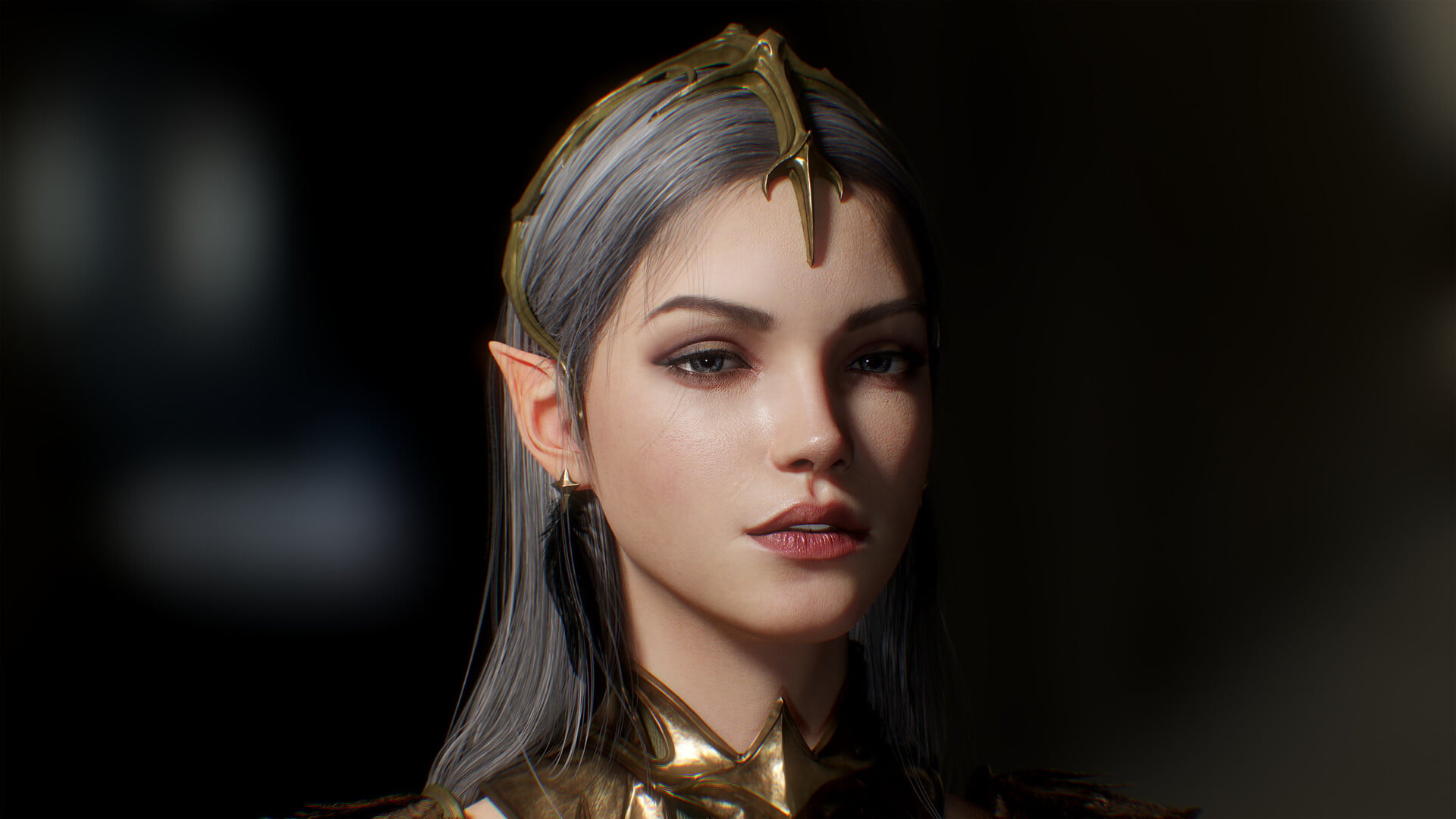 1080P, fantasy girl, fantasy art, CGI, women, Ji young Hong, render, elves, portrait, ArtStation, face, pointy ears, HD Wallpaper