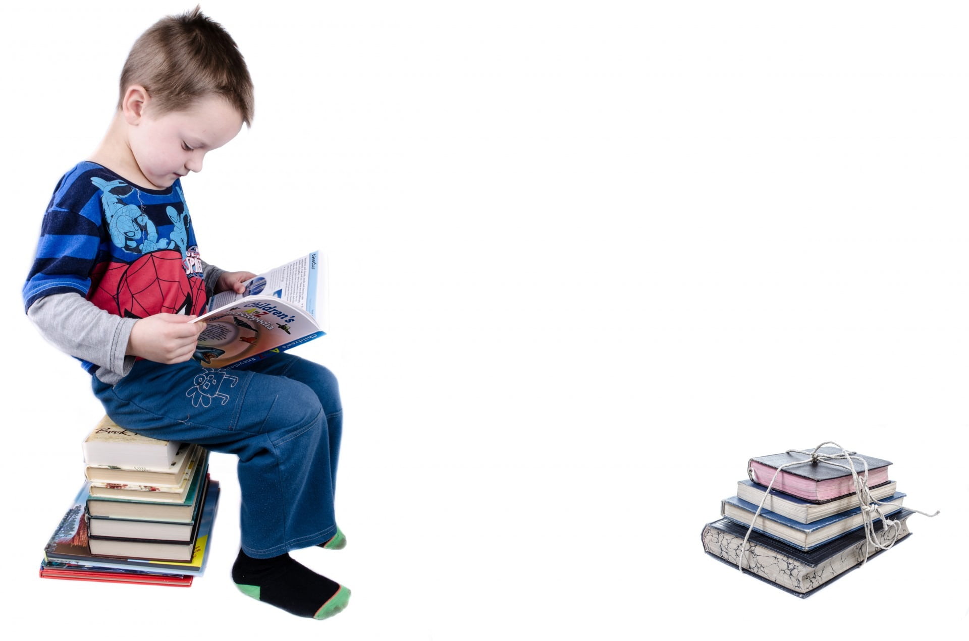 book, read, learning, child, publication, white background, reading, sit, wisdom, shot, studio shot, classroom, indoors, copy space, long, men, full length, HD Wallpaper