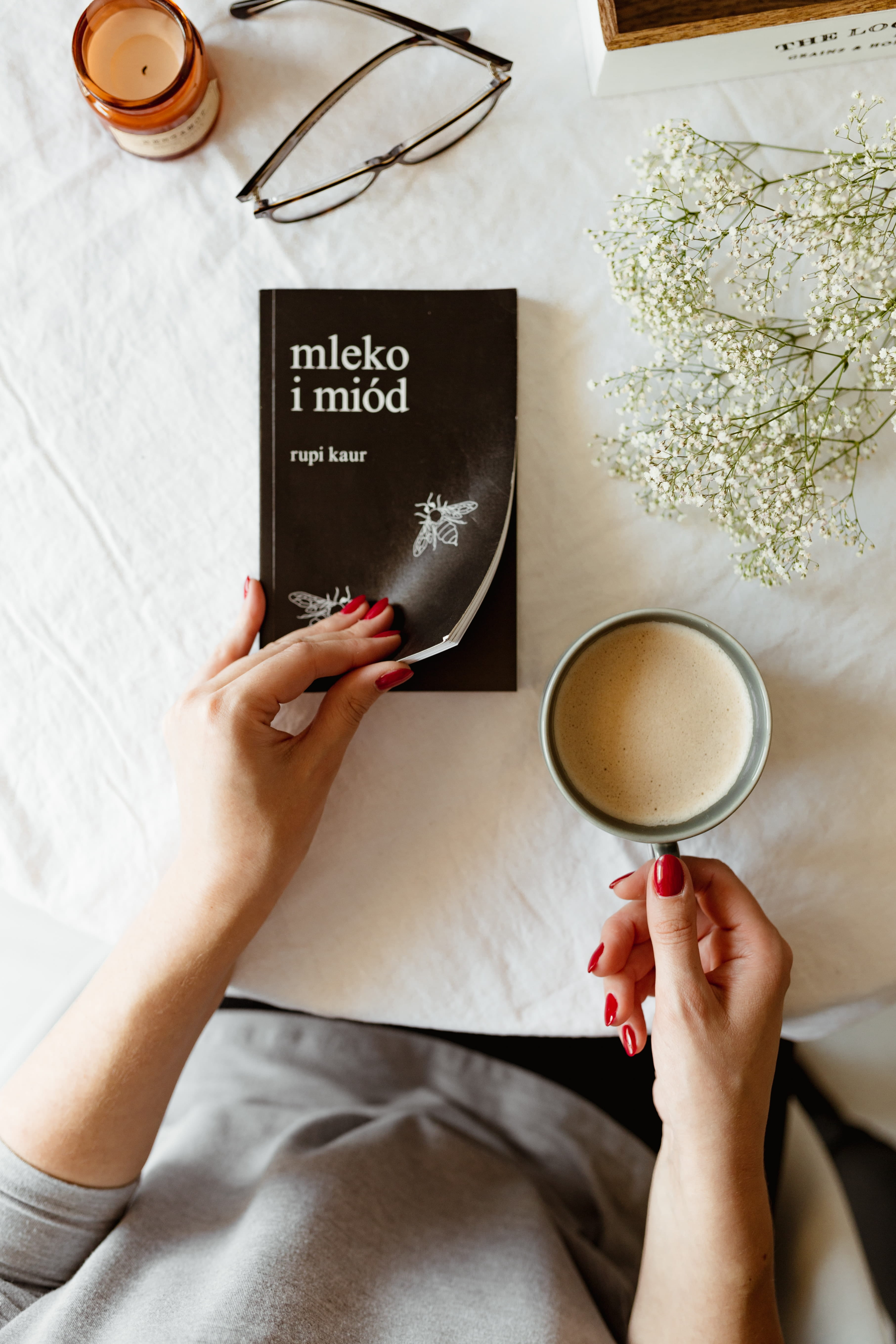 nail, body part, human hand, holding, human body part, book, woman, flat lay, relaxing, drink, food and drink, indoors, drinking, coffee, reading, top view, Phone HD Wallpaper