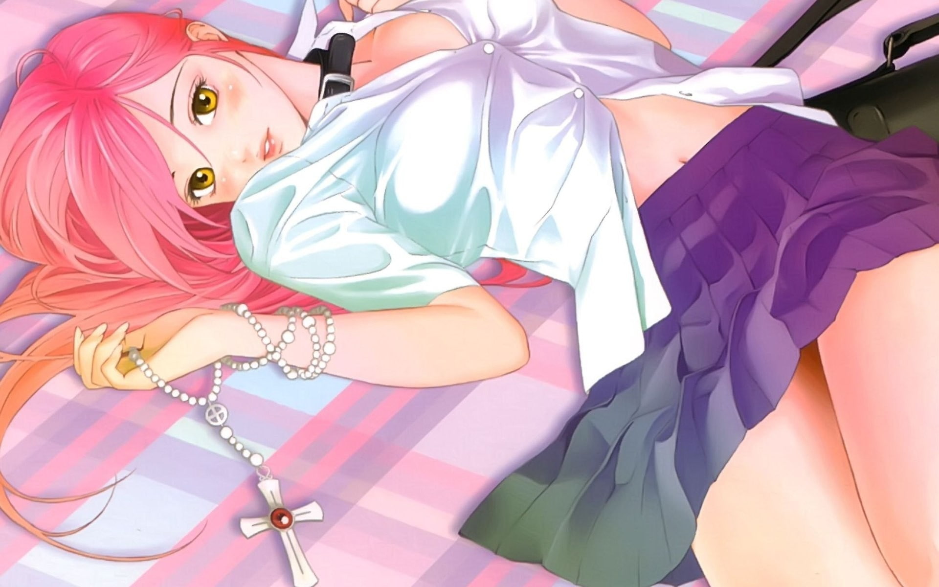 Rosario + Vampire, 1080P, portrait, traditional clothing, hairstyle, Akashiya Moka, front view, real people, headscarf, women, leisure activity, three quarter length, HD Wallpaper