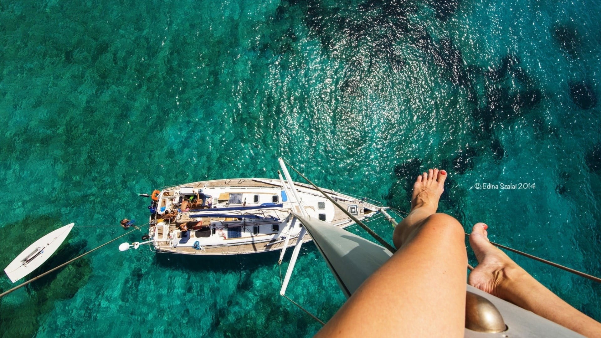 outdoors, transportation, sailboat, mode of transportation, high angle view, human hand, human body part, nautical vessel, 1080P, legs, sailboats, boat, HD Wallpaper