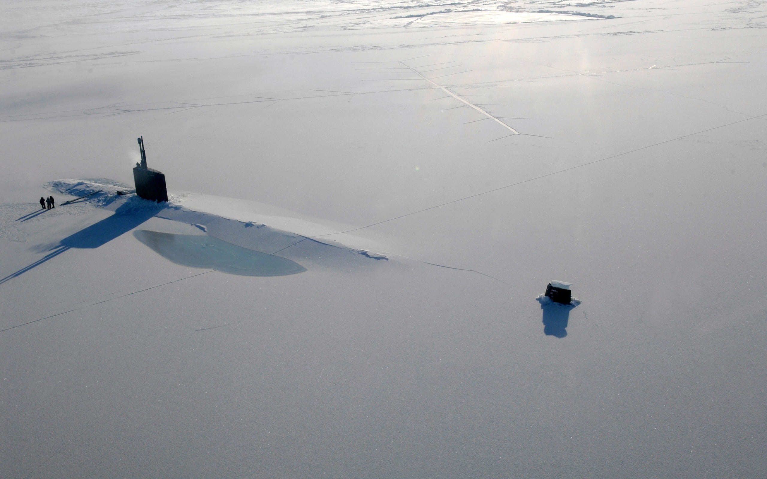high angle view, flying, ice, air vehicle, shadow, nature, travel, no people, outdoors, aircraft wing, nuclear submarines, 2K, airplane, submarine, winter, HD Wallpaper
