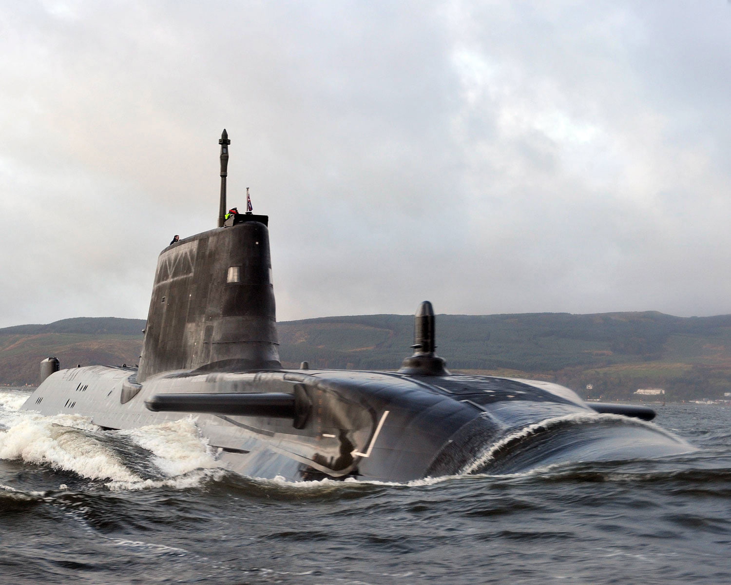 cloud - sky, nature, motion, nautical vessel, military, on the move, sky, flying, animal, transportation, rippled, sea, no people, Astute-class submarine, HD Wallpaper