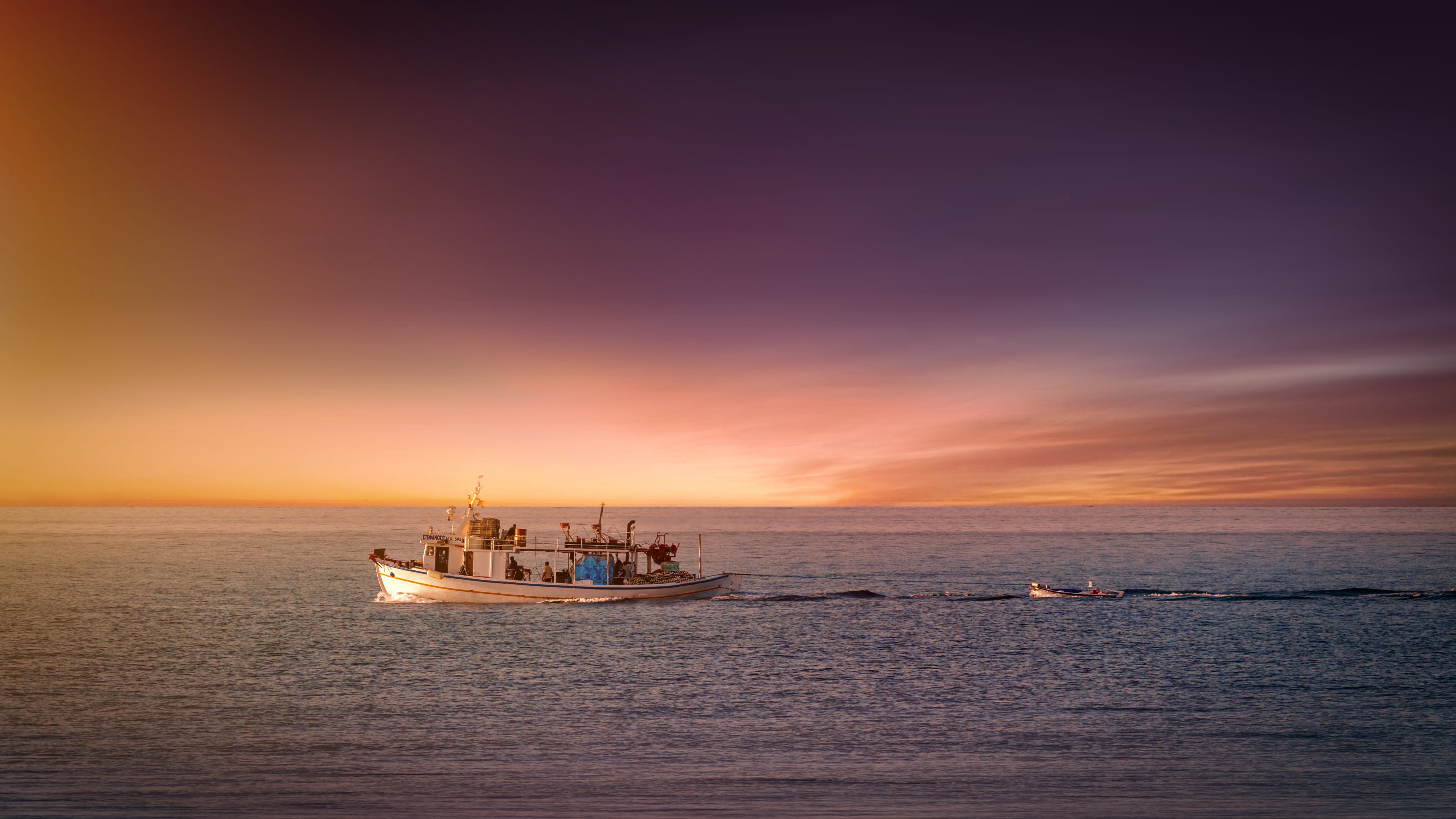 seascape, crew, sun, sail, outdoors, nautical vessel, horizon over water, transportation, scenics - nature, afternoon, dawn, mediterranean sea, boat, dramatic sky, HD Wallpaper