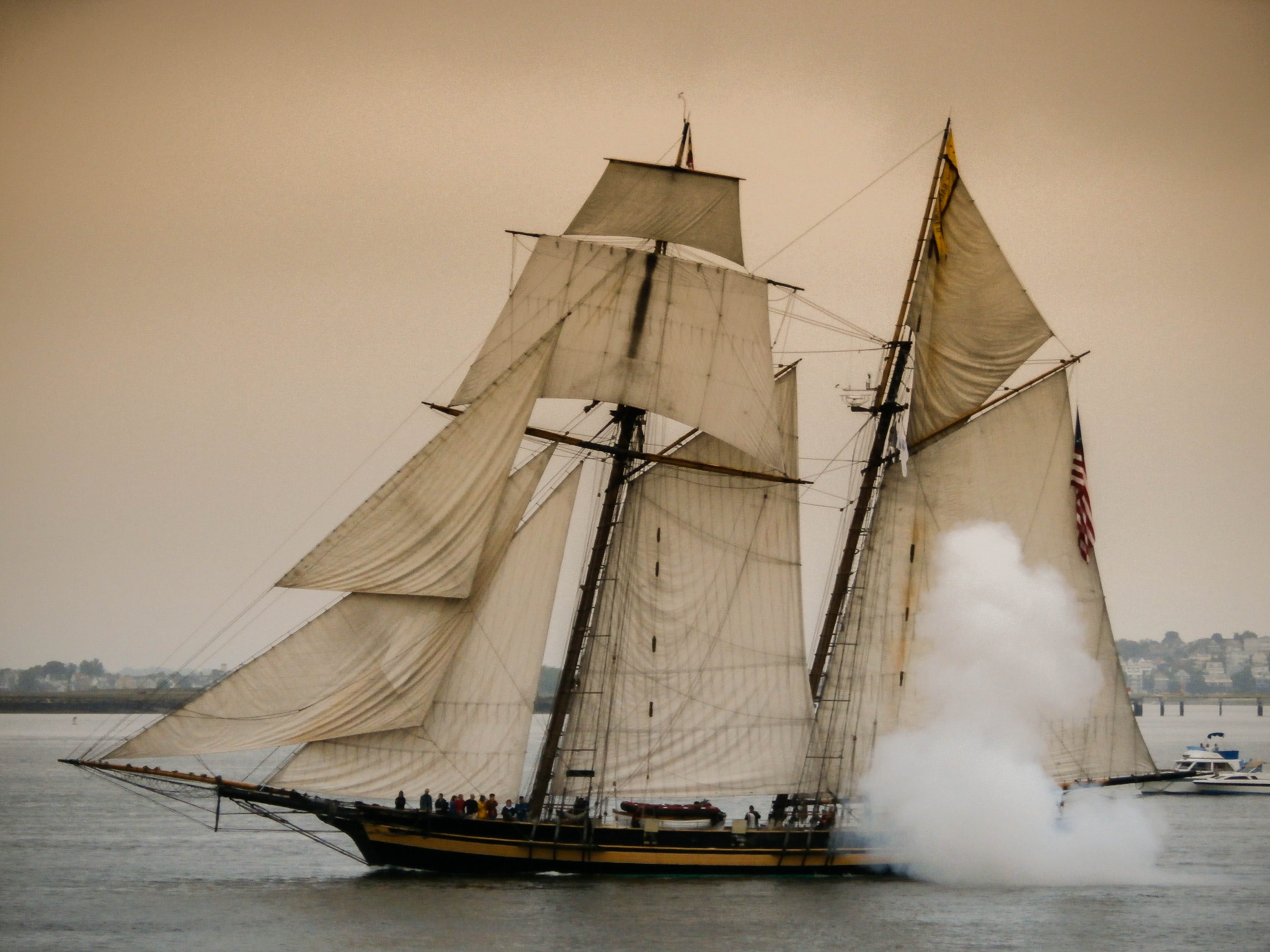 4K, no people, sailboat, mode of transportation, transportation, boat, sepia, nautical vessel, old, pole, ship, sailing ship, nature, sails, photography, HD Wallpaper