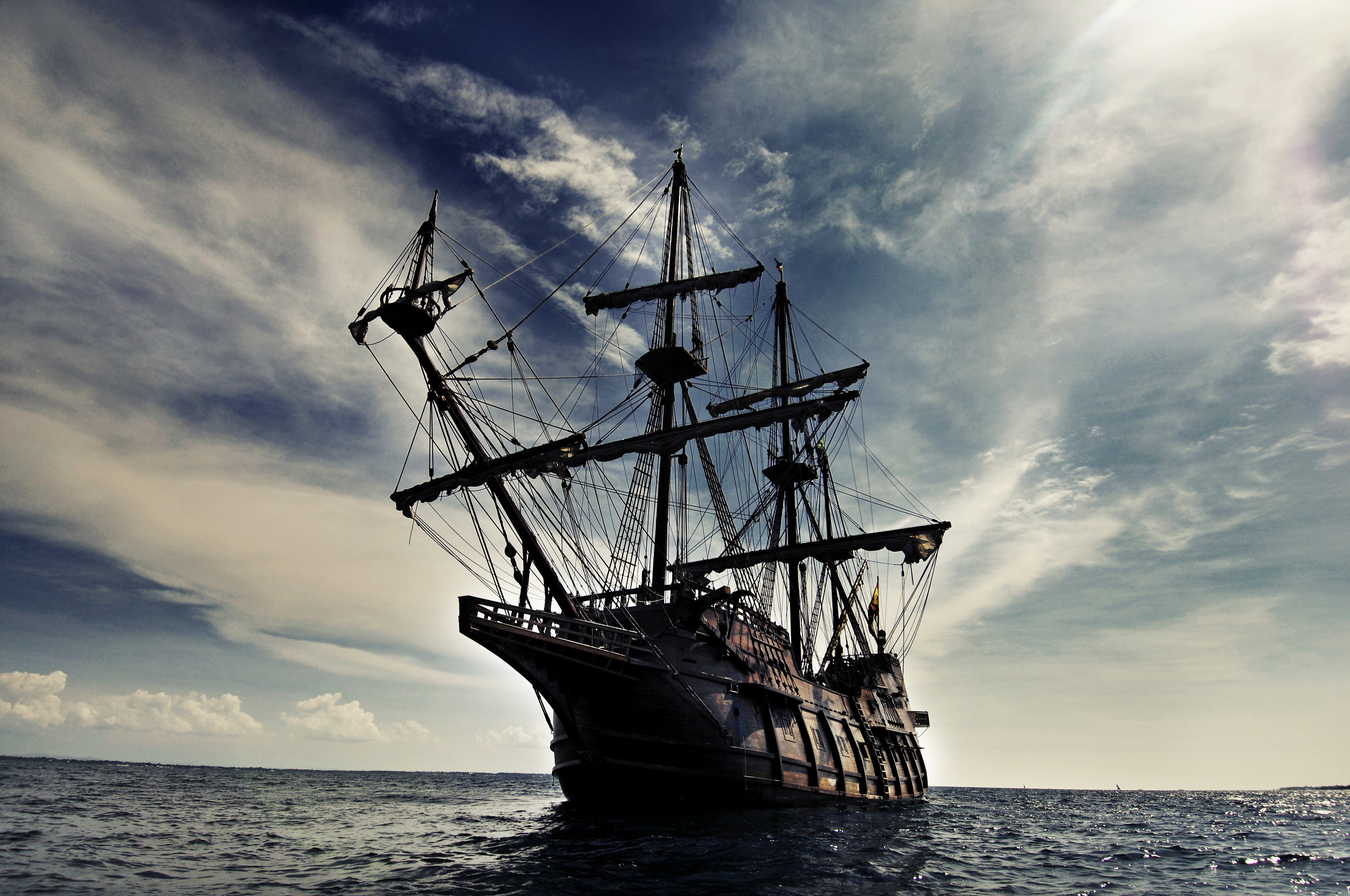 summer, mast, mode of transportation, sailboat, cruise Ship, outdoors, sailing Ship, nature, blue, brown, 4K, transportation, historical Ship, old, journey, HD Wallpaper