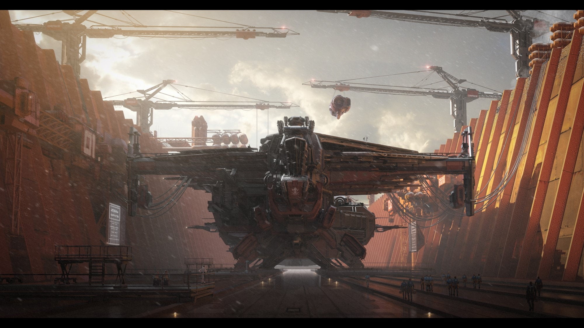 science fiction, spaceship, aircraft carrier, Star Citizen, 1080P, Kraken, PC gaming, HD Wallpaper