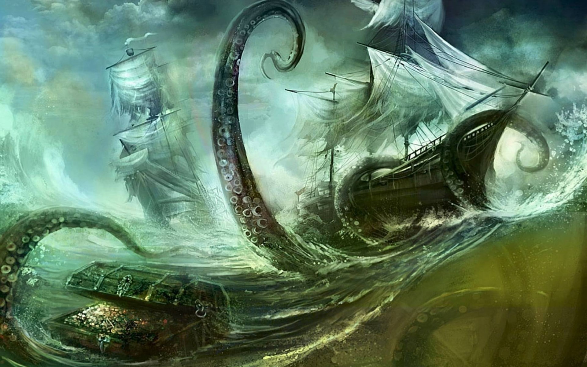 kraken, 1080P, HD Wallpaper