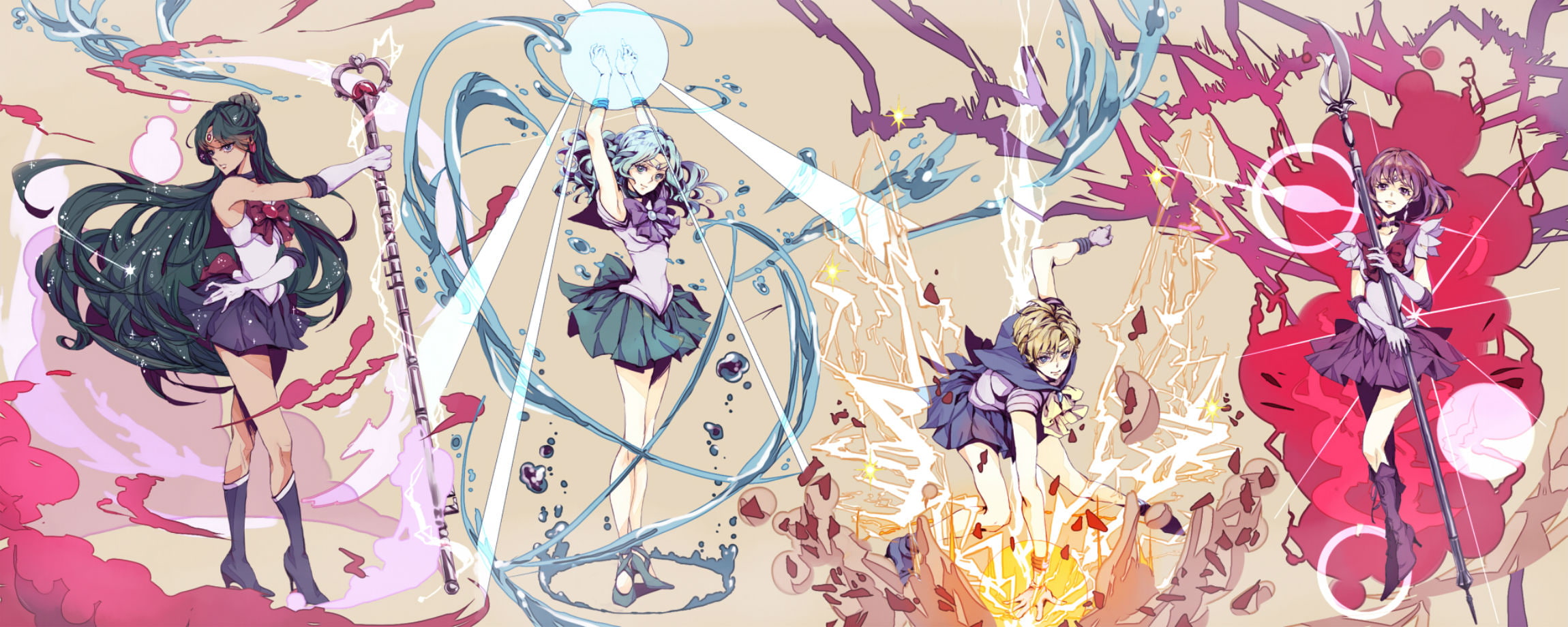 sailor, 1080P, moon, kaiou, tenou, michiru, tomoe, hotaru, setsuna, meiou, haruka, HD Wallpaper