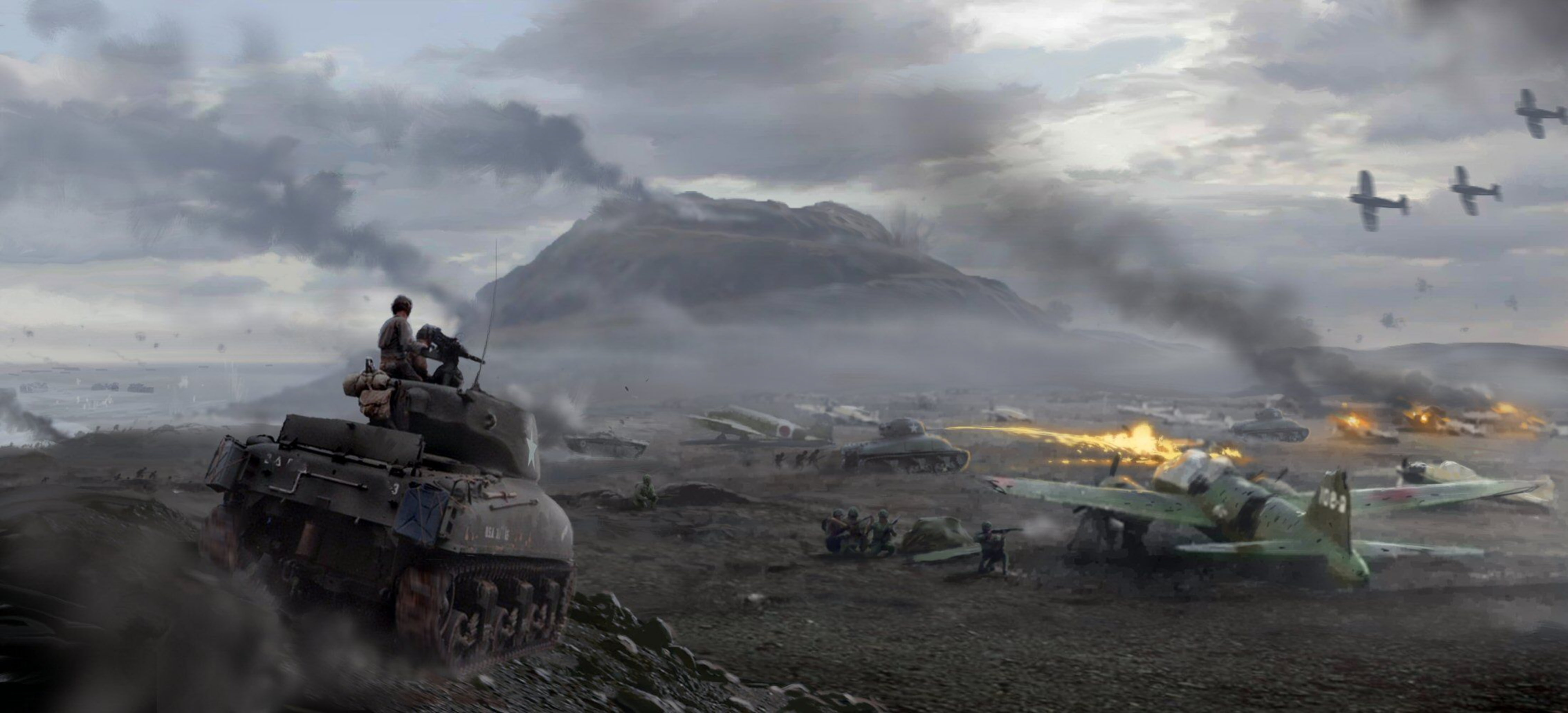 digital, 4K, transportation, war, weapon, destruction, iwo jima battle, motion, moh pacific assault, armed forces, military, gray, f4 u corsair, HD Wallpaper