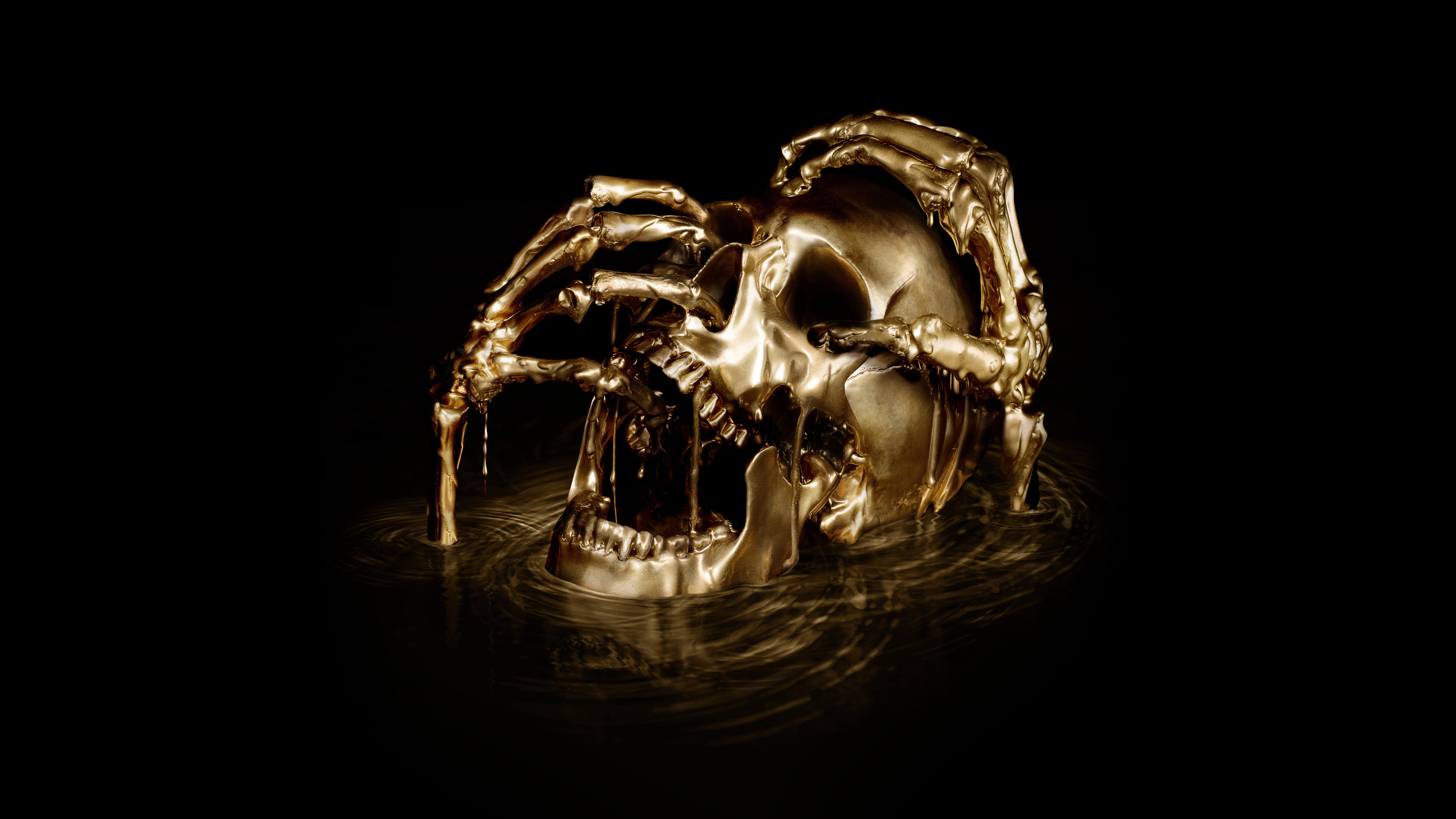 8K, 4K, Black Sails, Horror, Skull, 8K, HD Wallpaper