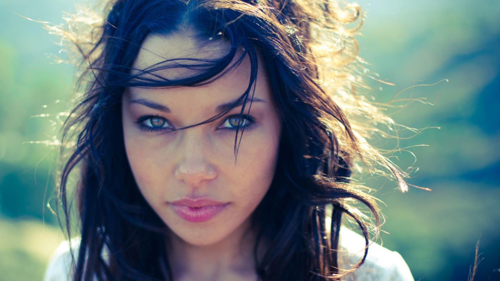 adult, 1080P, human face, people, looking at viewer, human hair, long hair, headshot, young women, Jessica Parker Kennedy, tousled hair, hairstyle, close-up, HD Wallpaper