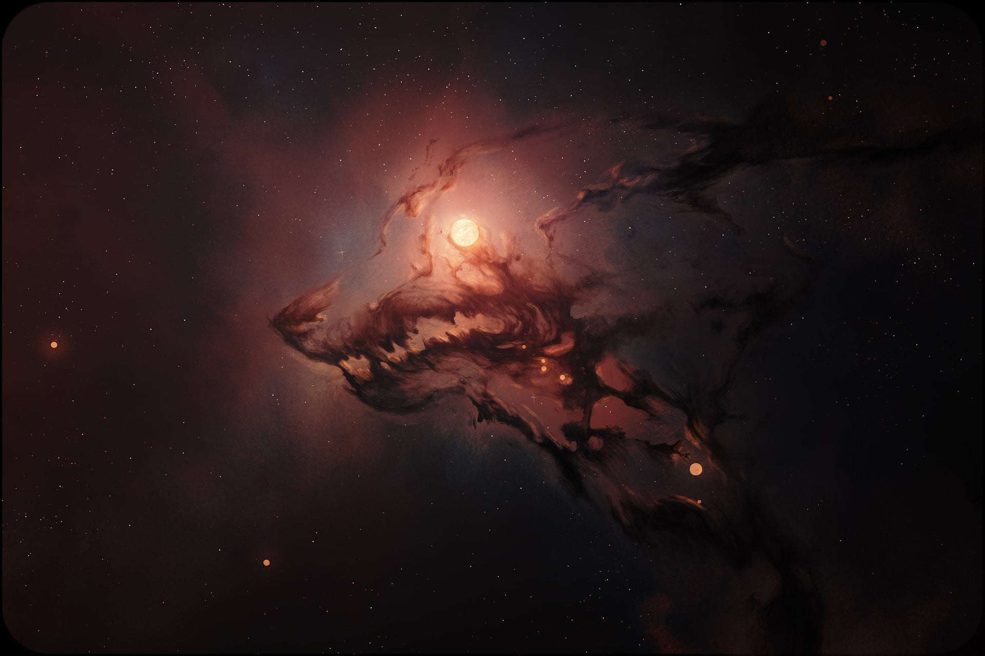 exploding, fangs, glowing, red, universe, black, mystery, abstract, galaxy, stars, cloud - sky, 1080P, beauty in nature, night, imagination, luminosity, HD Wallpaper