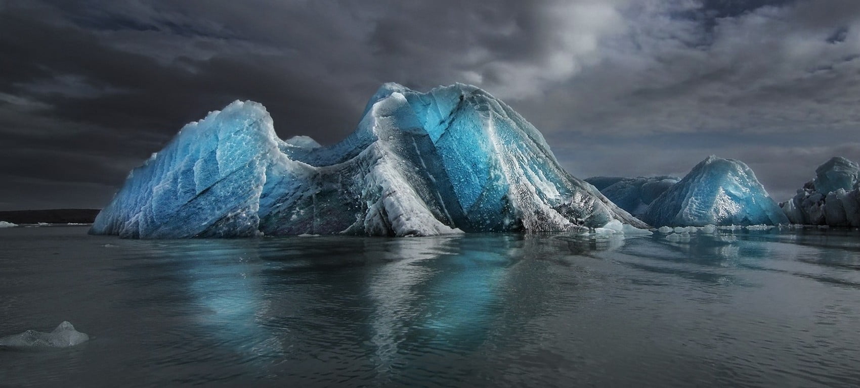 no people, ice, tranquility, outdoors, snow, glacier, cloud - sky, landscape, frozen, water, iceberg, 720P, daylight, environment, lagoon, cold, clouds, HD Wallpaper