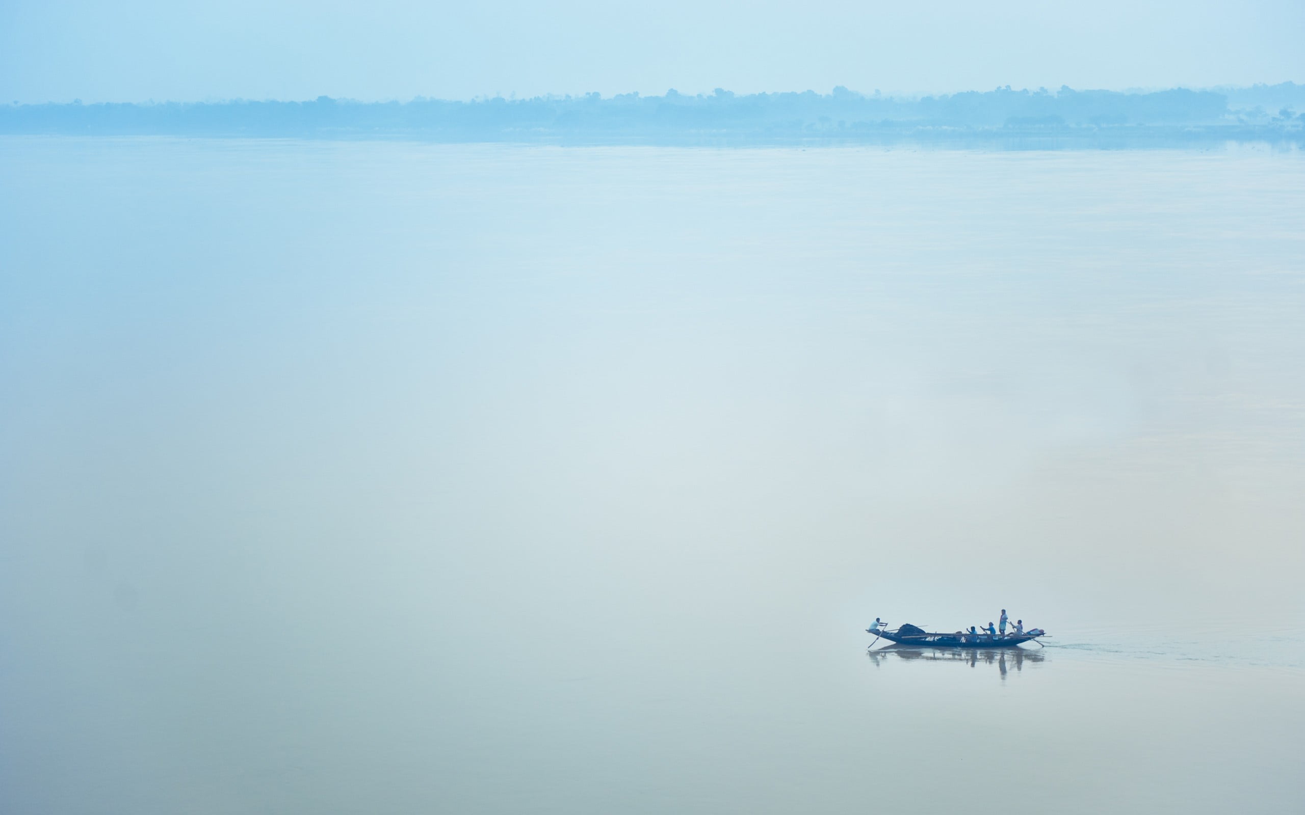 mode of transportation, fishing, beauty in nature, cyan, scenics - nature, sea, tranquility, simple, photography, water, idyllic, travel, no people, day, HD Wallpaper