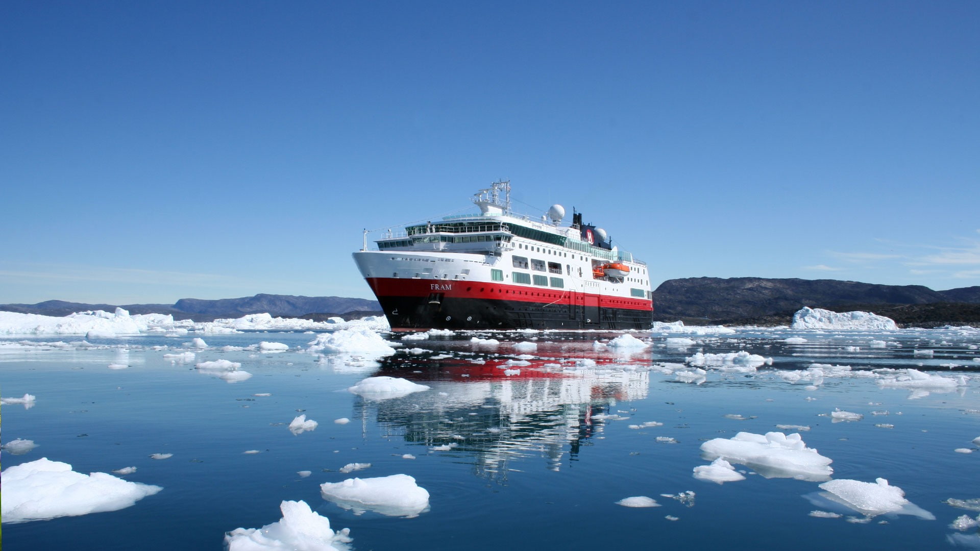 travel, clouds, nature, no people, water, iceberg, hills, Greenland, scenics - nature, snow, sea, outdoors, reflection, ice, clear sky, passenger craft, HD Wallpaper