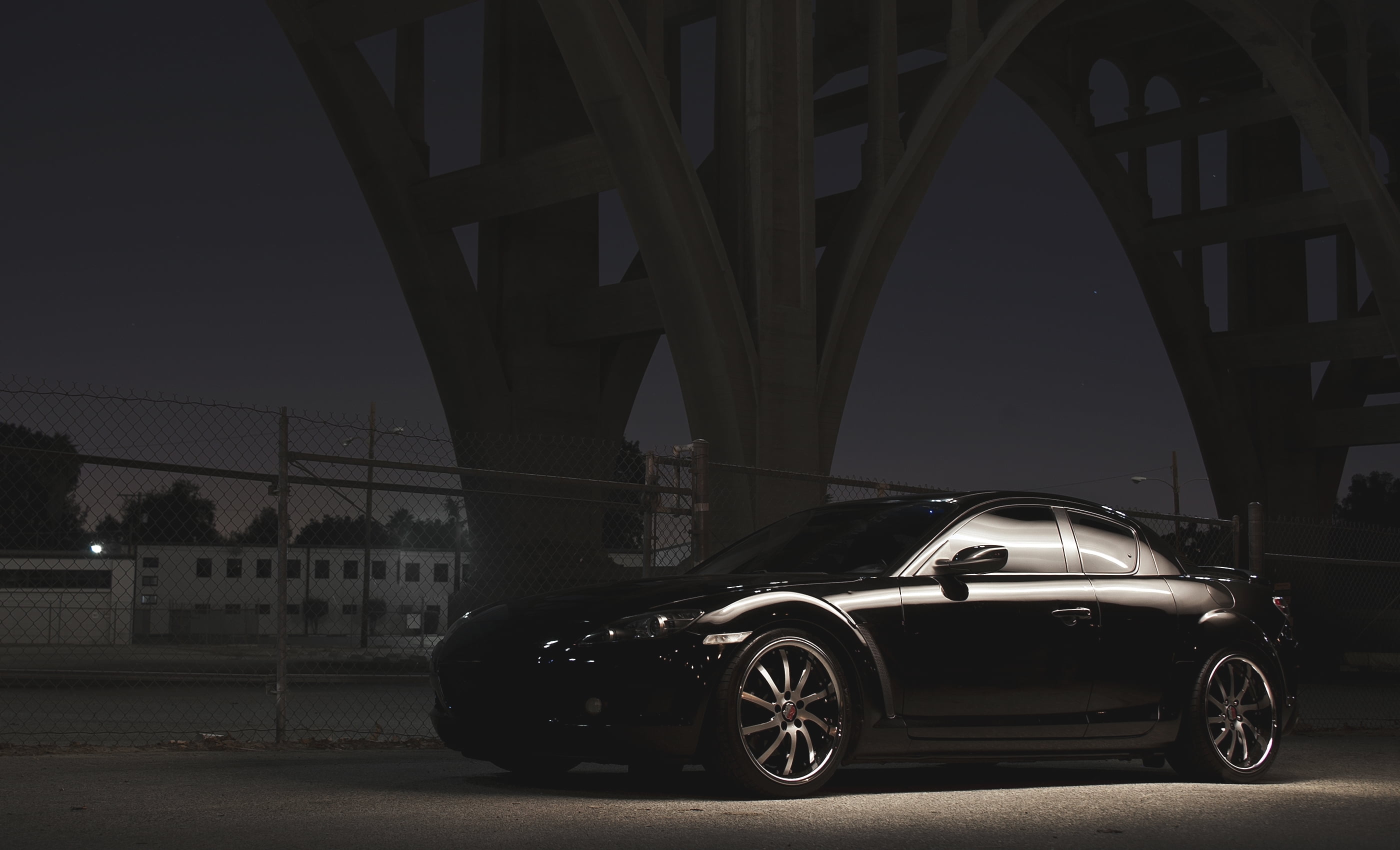 sedan, transportation, city, mode of transportation, built structure, building exterior, no people, car, outdoors, garage, Bridge, motor vehicle, parking, HD Wallpaper