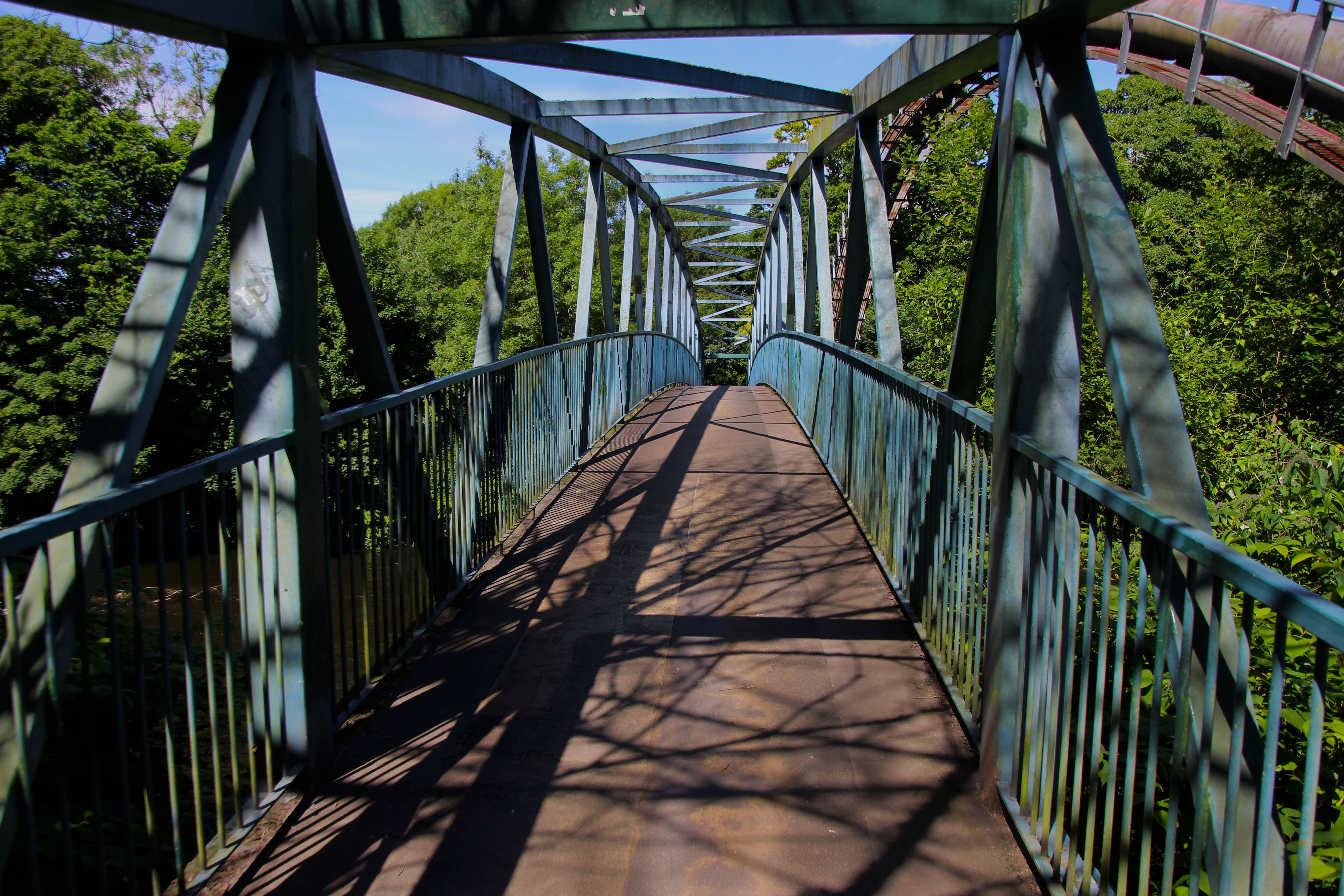 architecture, support, path, construction, railing, nature, route, diminishing perspective, pedestrian, pathway, empty, way, strength, long, girder, bridge, HD Wallpaper