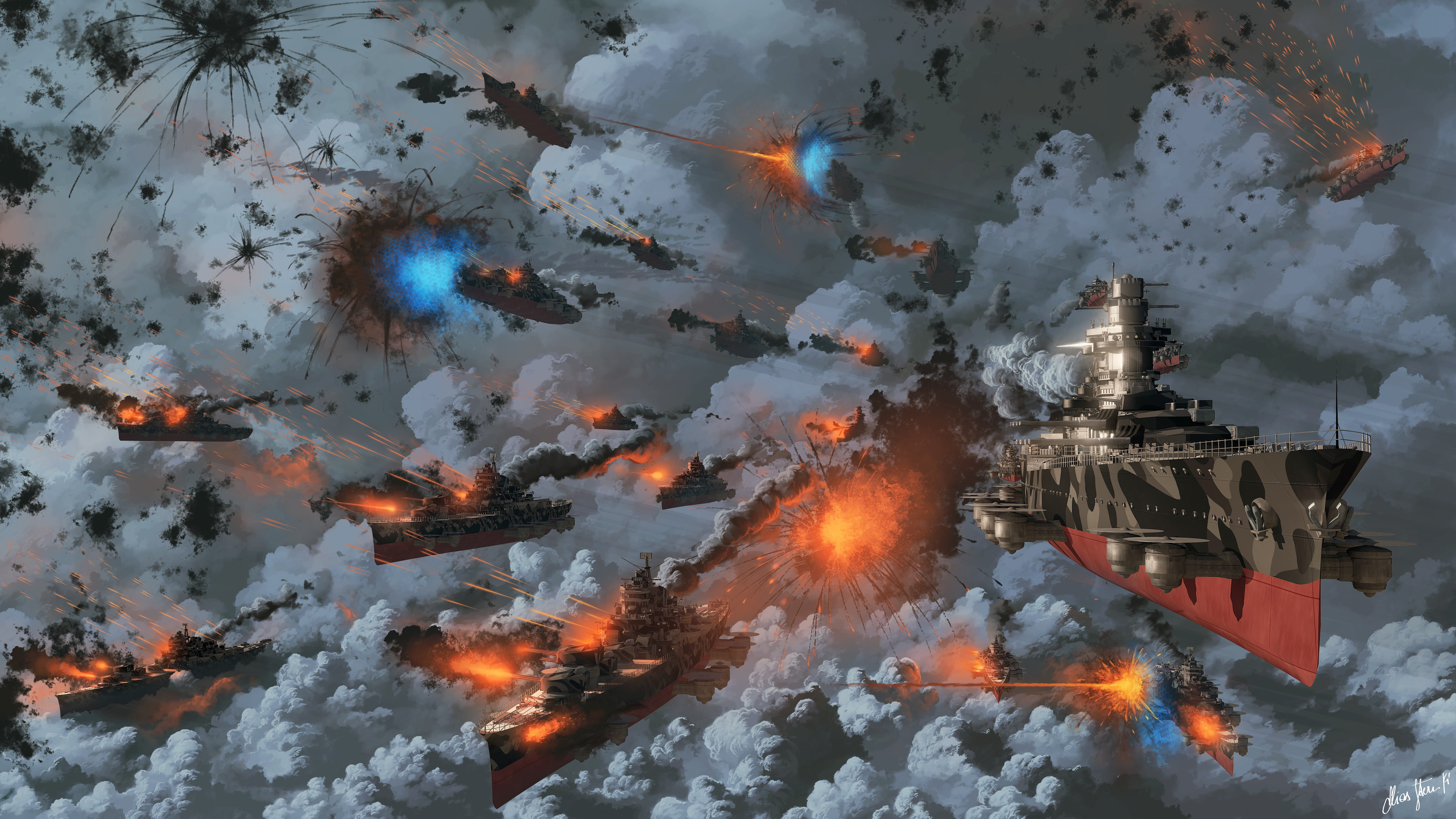 no people, water, plant, architecture, digital art, illustration, nature, artwork, war, sky, building exterior, naval battles, cloud - sky, beauty in nature, HD Wallpaper