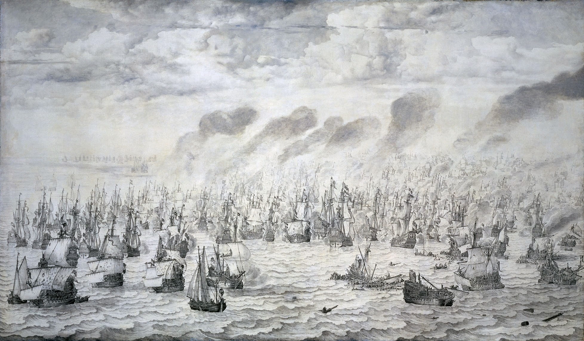 outdoors, rock, 1080P, scheveningen, non-urban scene, naval battle, solid, environment, battle, drawing, nature, architecture, land, 1653, no people, rock - object, HD Wallpaper