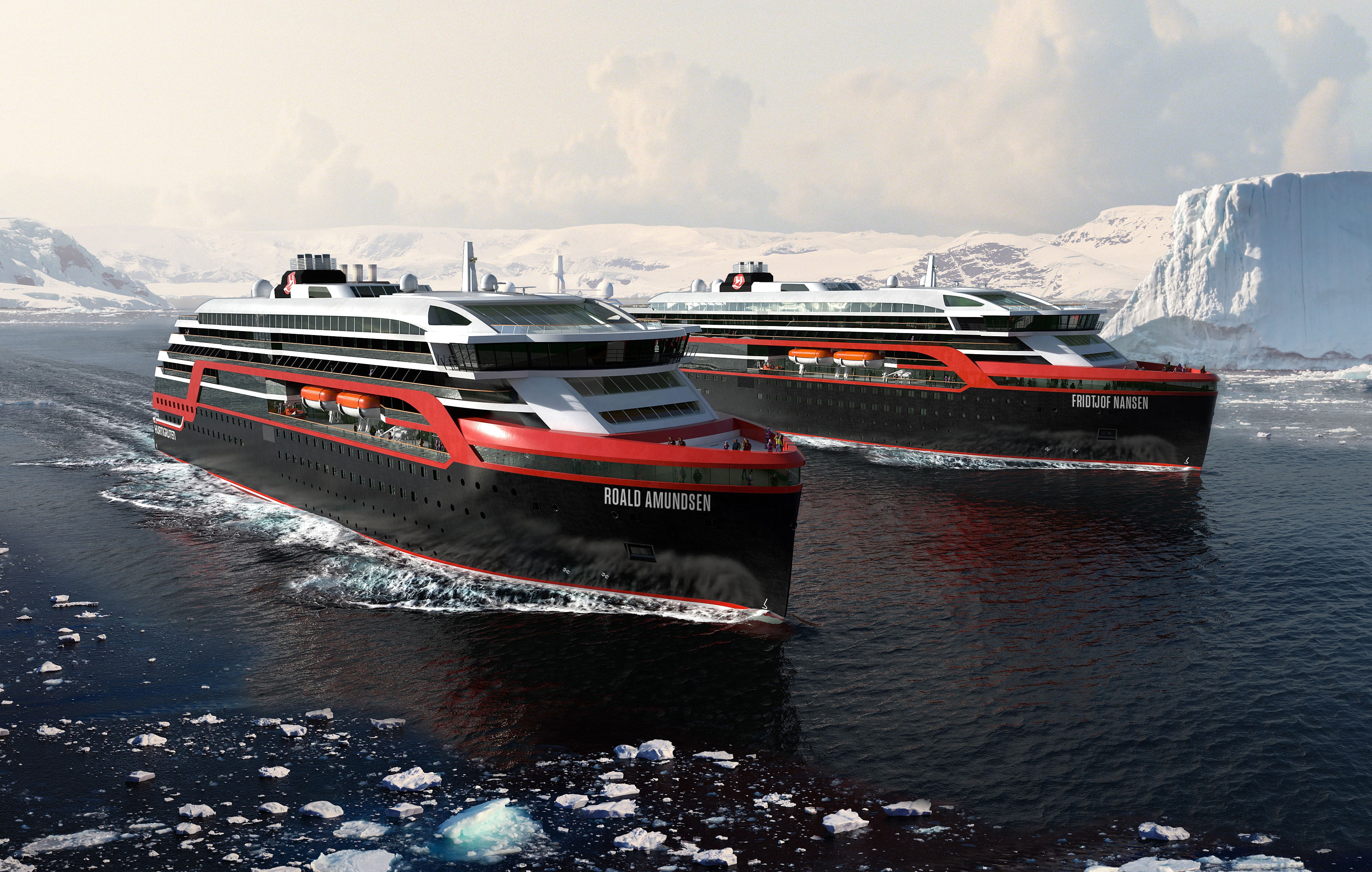 The ship, 2K, Fridtjof Nansen, Passenger Liner, Passenger Vessel, Cruise Line, M/V Fridtjof Nansen, Winter, Roald Amundsen, Sea, Ship, Hurtigruten Cruises, HD Wallpaper