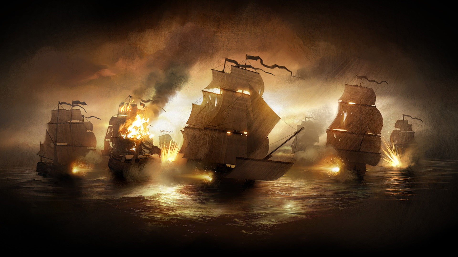 1080P, naval combat, ship, HD Wallpaper