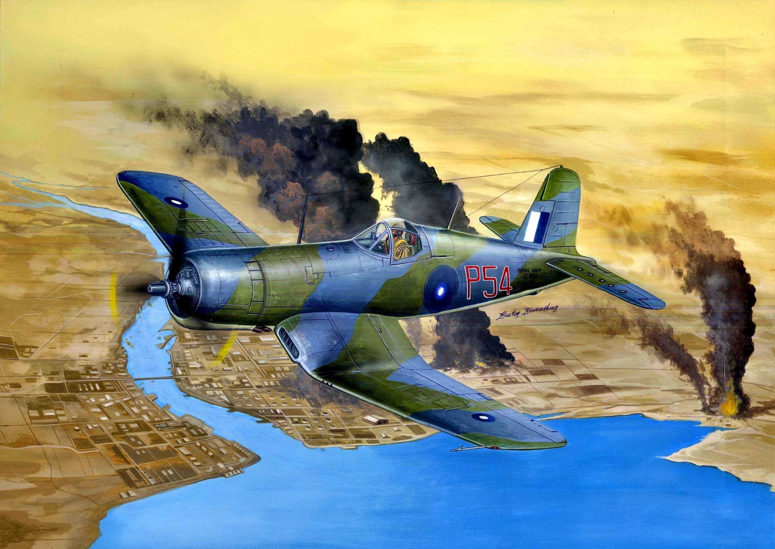 1080P, Radial engine, 757 Naval Air Squadron, Corsair Mk.II, F4U Corsair, carrier-based fighter, HD Wallpaper