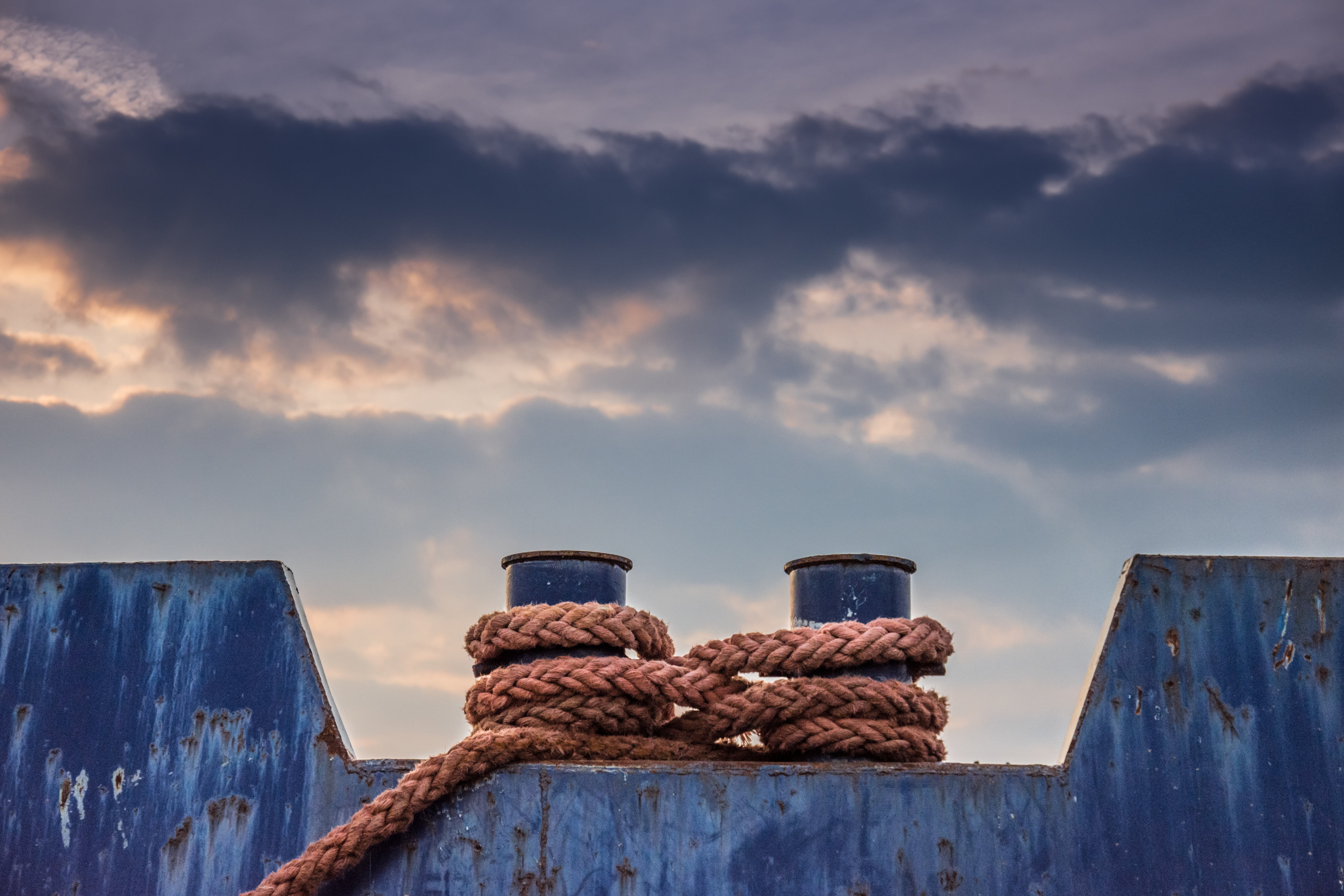 barge, blue, ropes, nautical, 5K, anchor, rusty, sky, pier, cloud - sky, knot, outdoors, symbol, transportation, vintage, travel, day, marine, wood - material, HD Wallpaper