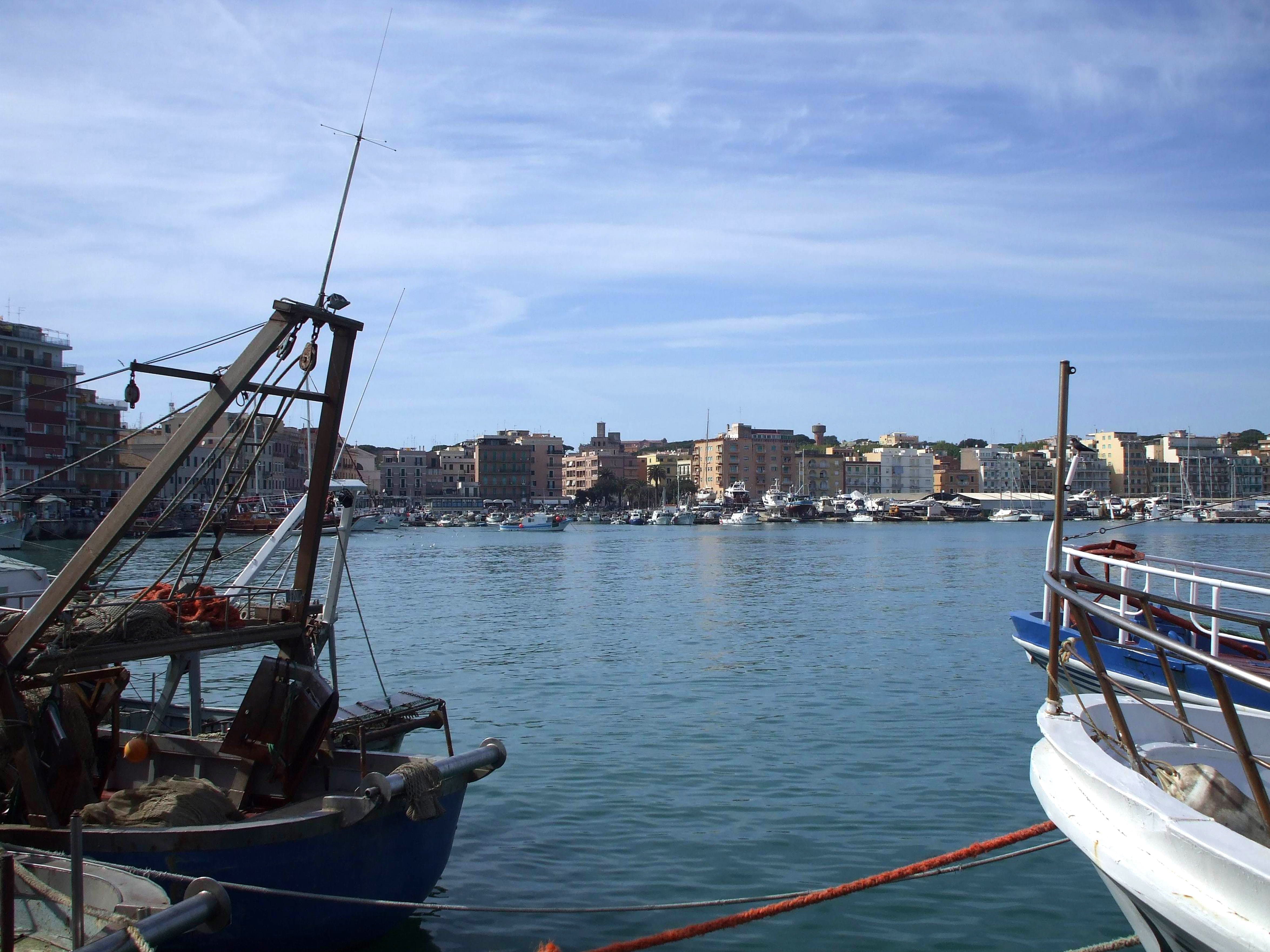 sea, View, town, architecture, pier, buildings, Harbor, water, commercial Dock, transportation, public domain, cloud - sky, nautical Vessel, outdoors, boats, HD Wallpaper