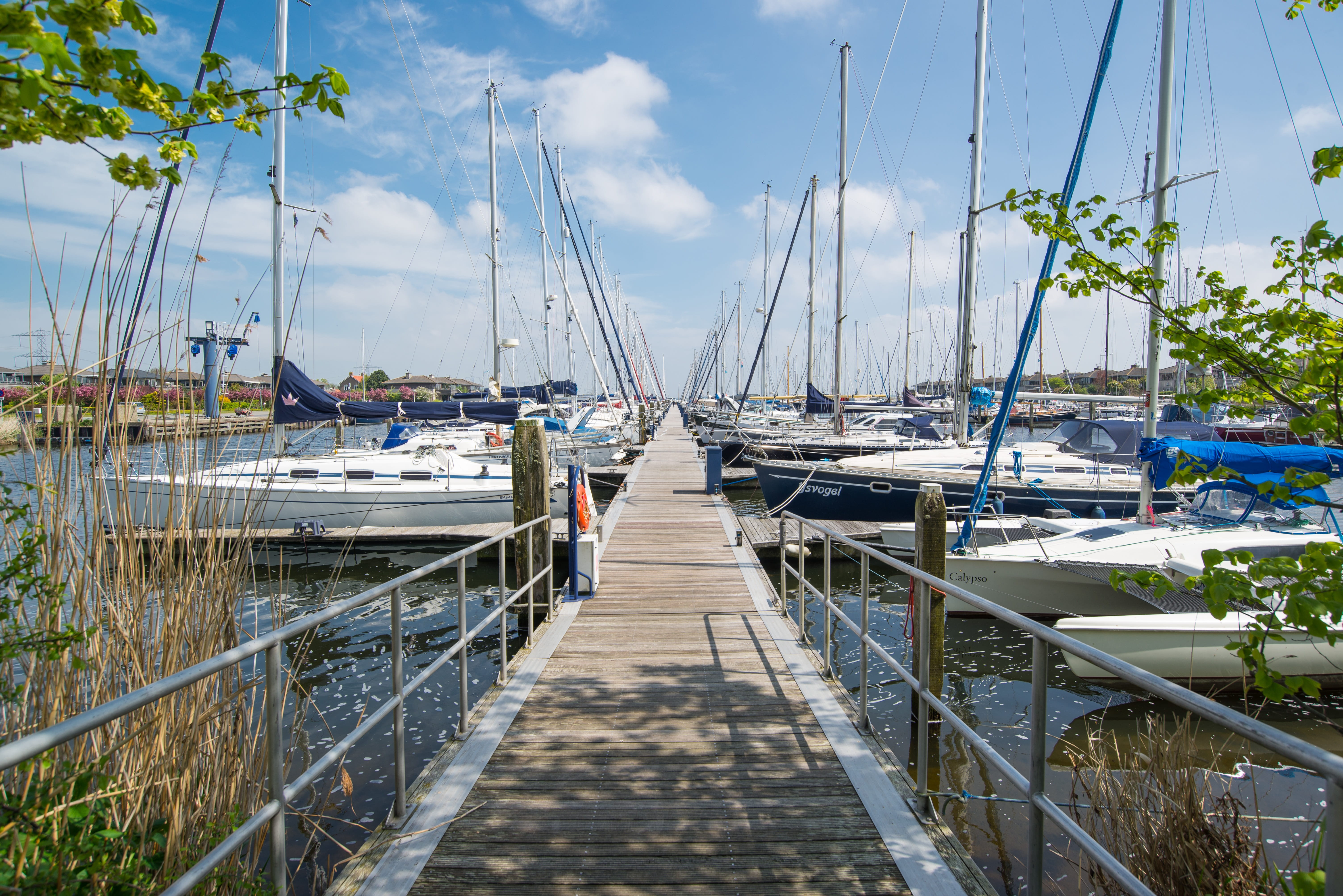 Yachts, Marina, architecture, port, nature, ocean, ship, dock, tourism, the way forward, outdoors, pole, Water, cloud - sky, moored, Sea, blue, harbor, HD Wallpaper