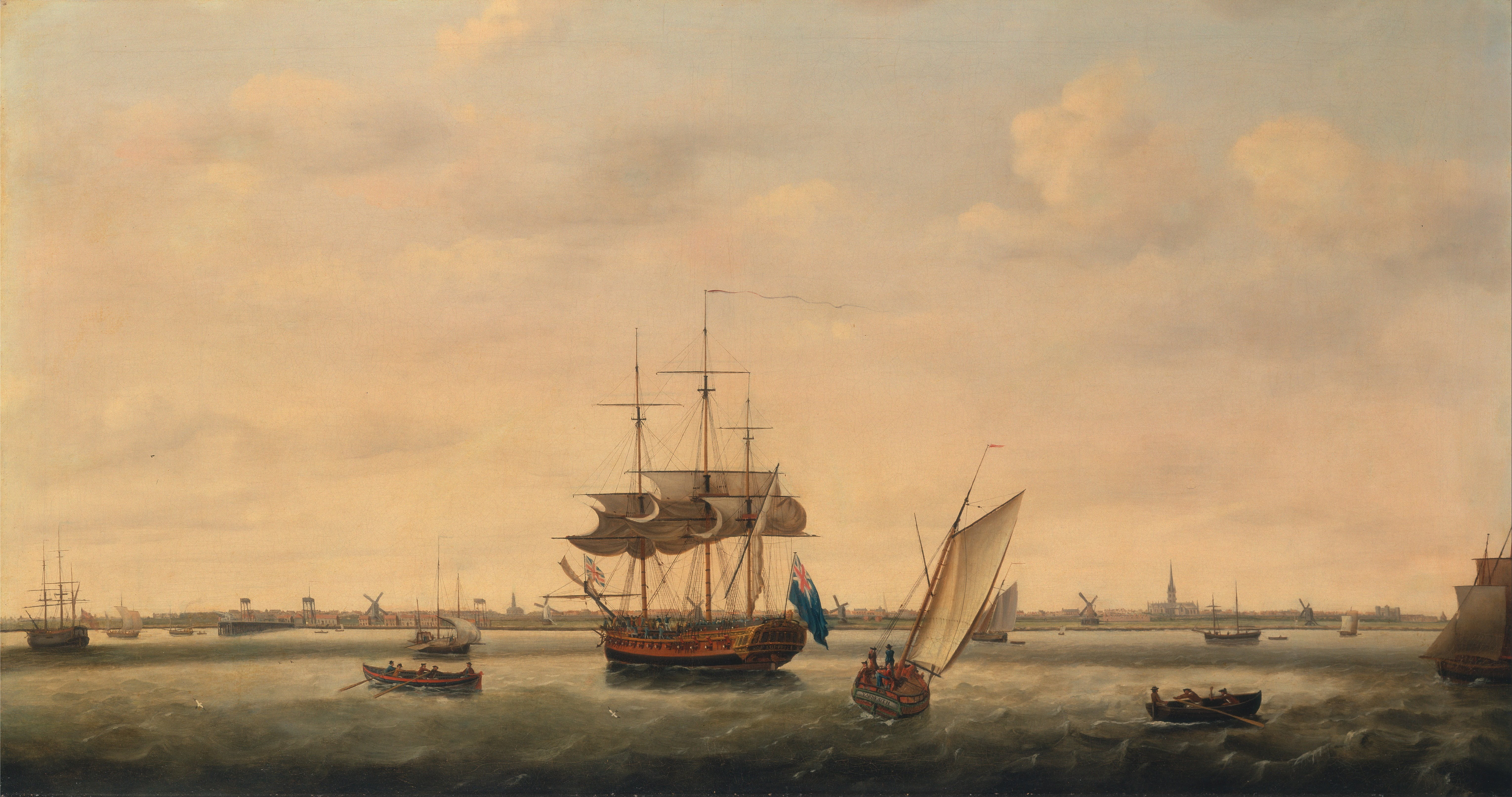 5K, frigates, Francis Holman, painting, HD Wallpaper