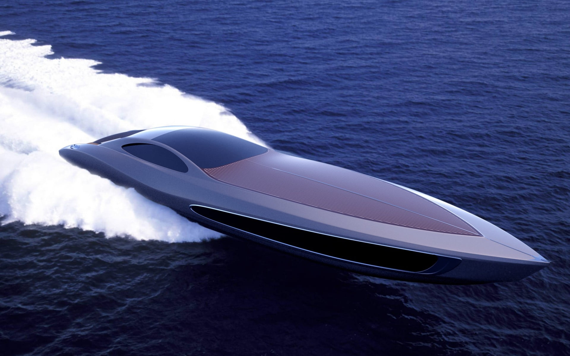 wake - water, vehicle, scenics - nature, boat, blue, transportation, travel, mode of transportation, no people, nautical vessel, power, 1080P, black, beauty in nature, HD Wallpaper
